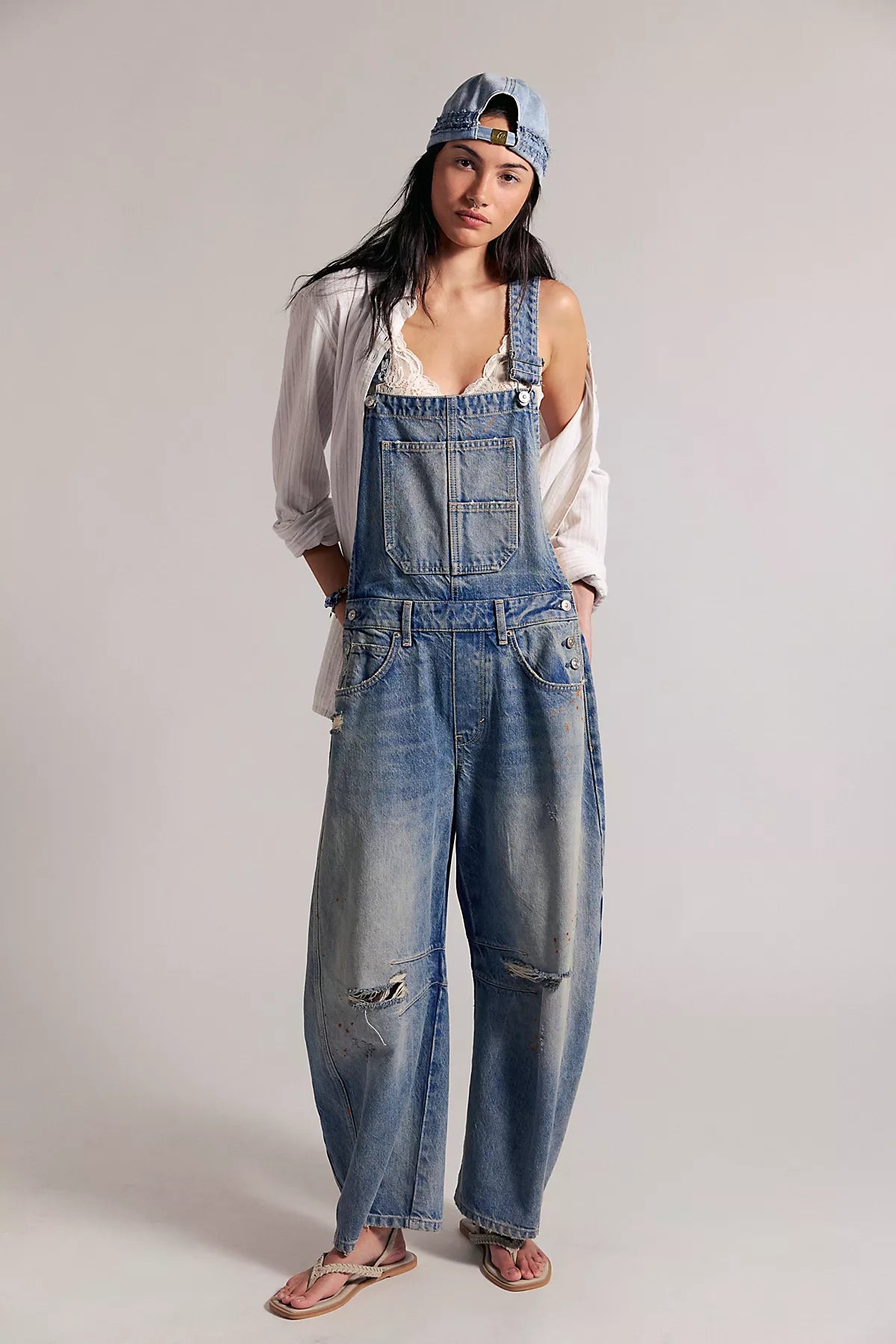 We The Free Good Luck Barrel Overalls