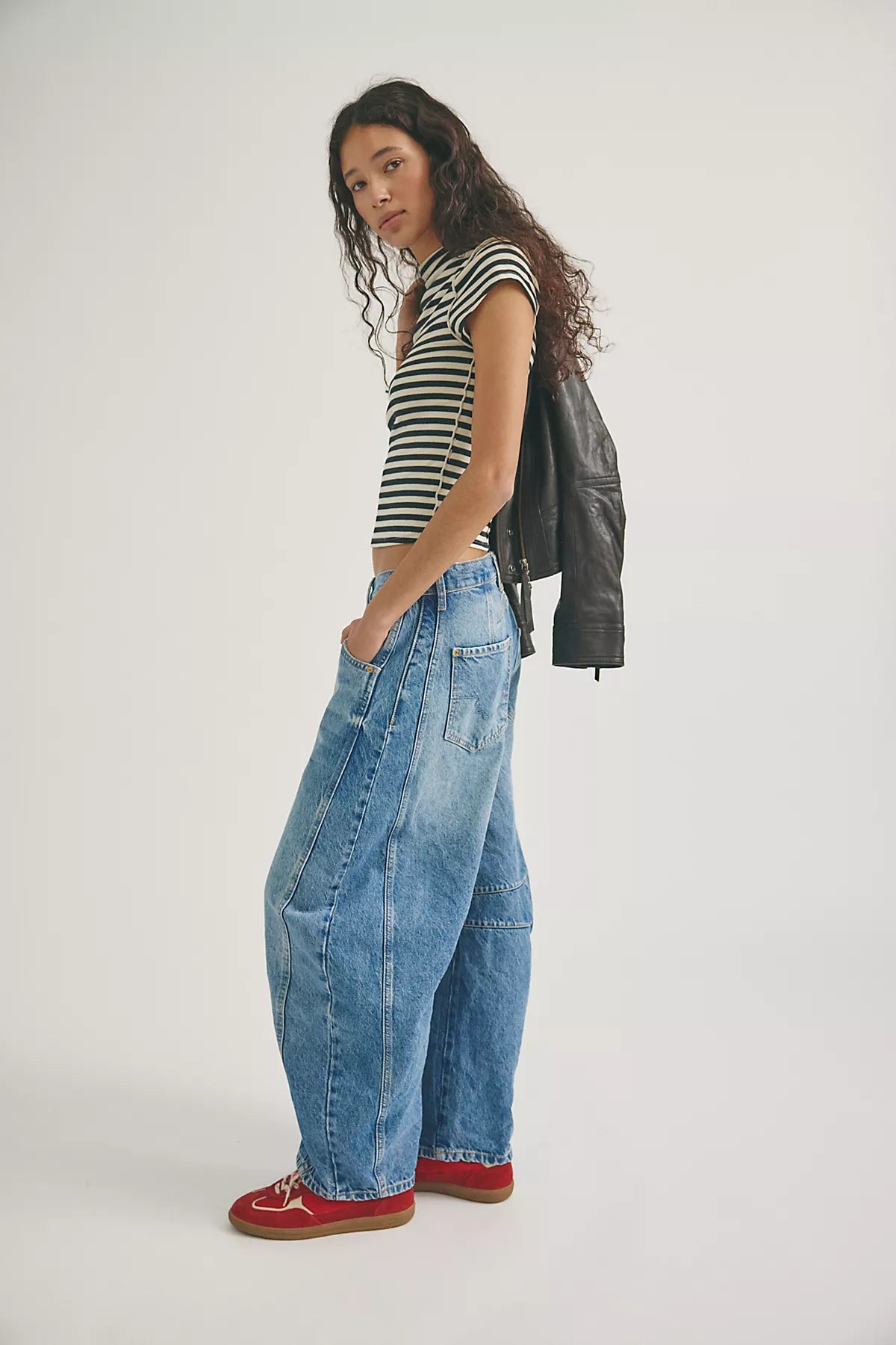 We The Free Good Luck Mid-Rise Barrel Jeans