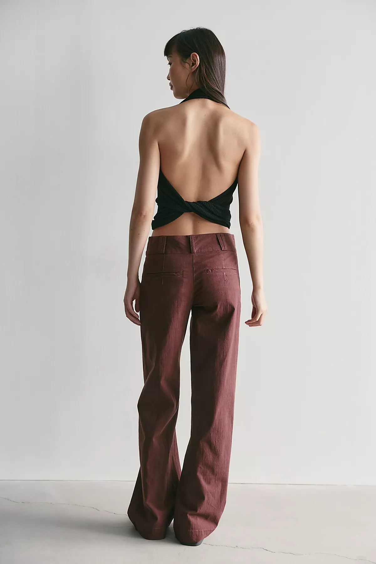 Time Flies Low-Rise Clean Solid Trousers