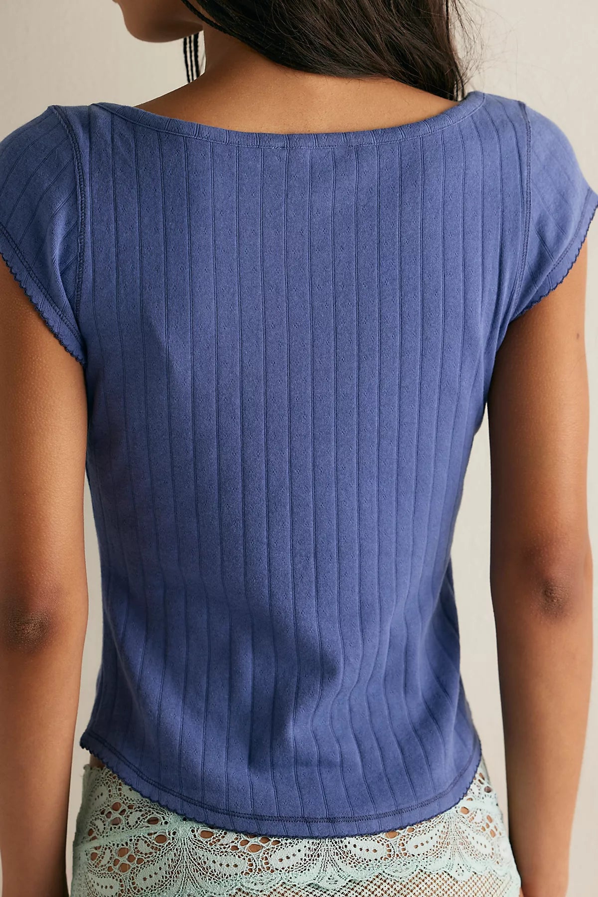 End Game Pointelle Henley Tee