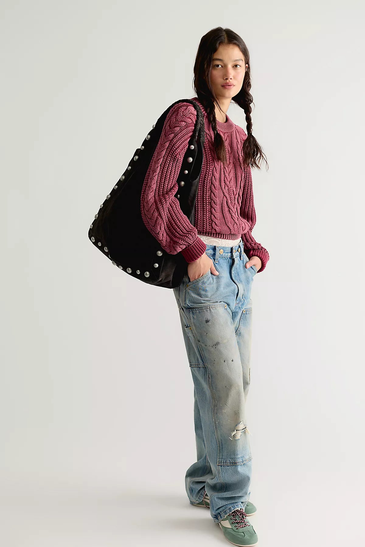 Frankie Cable Knit Cotton Sweater