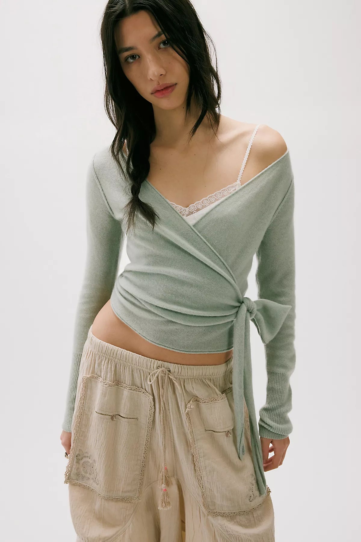 Cashmere Reversible Wrap Sweater