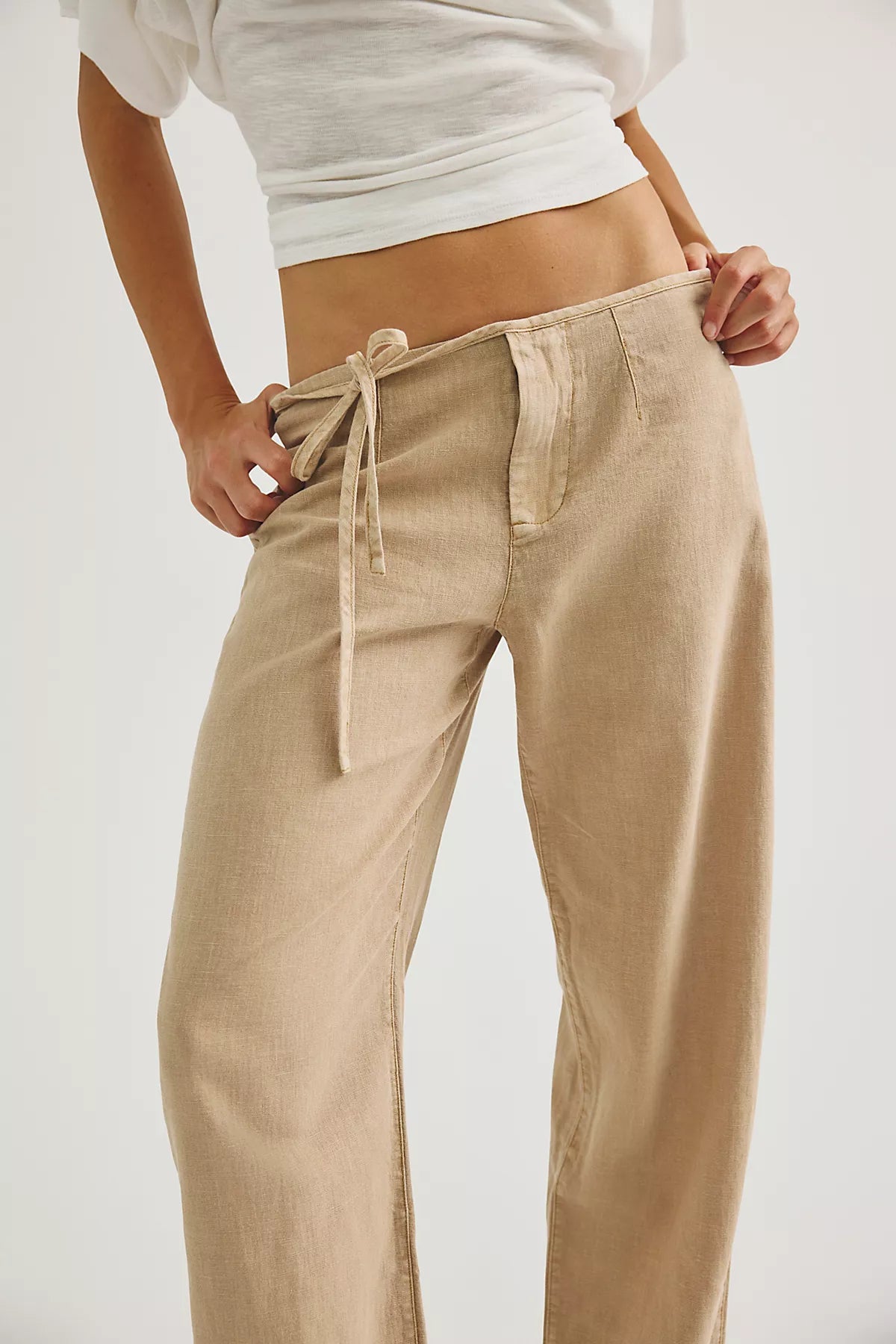 Amelia Side-Tie Linen Pants