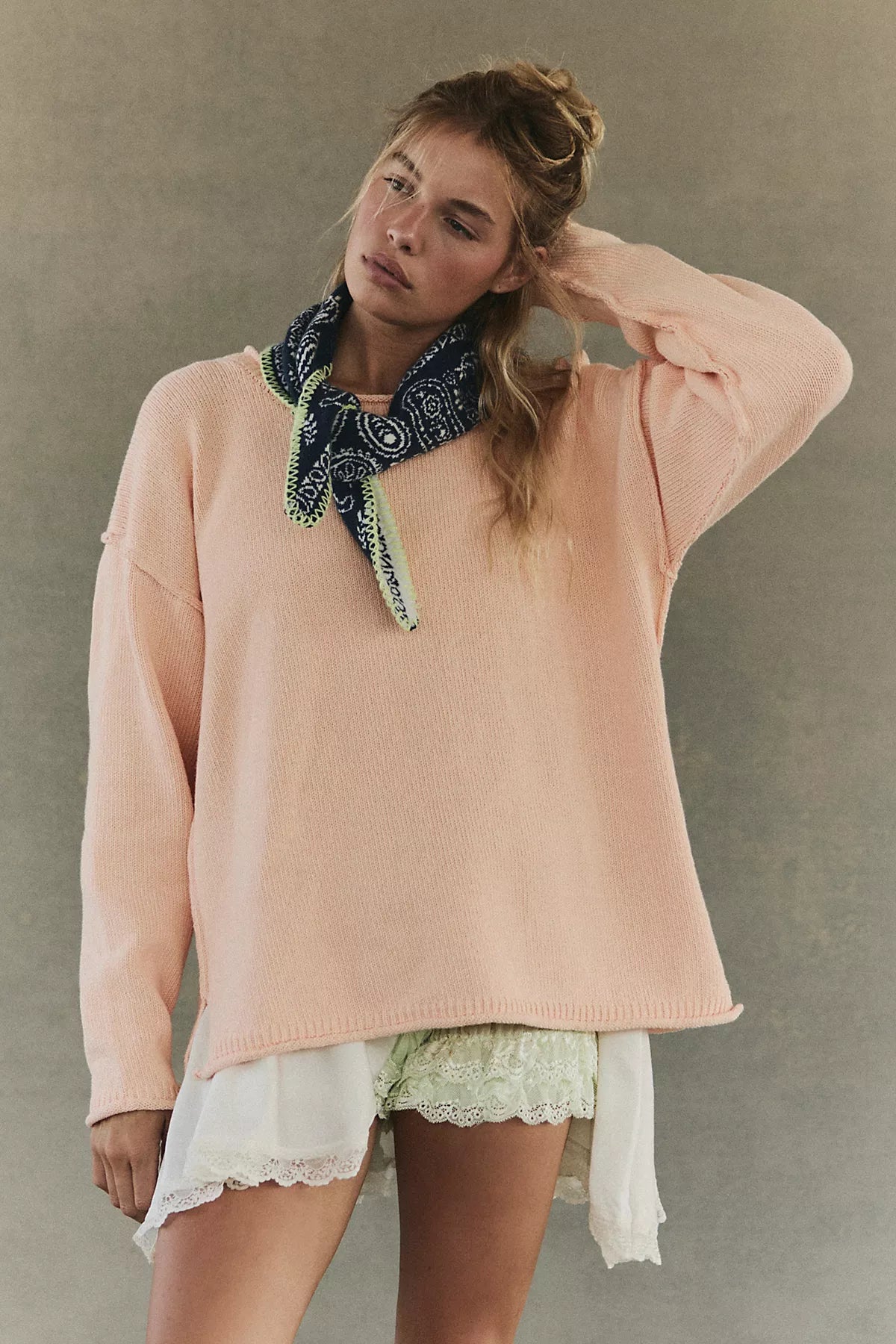 We The Free Ella Roll-Neck Cotton Knit Sweater