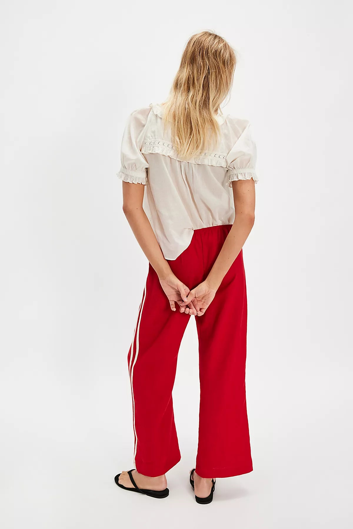DONNI. The Linen Stripe Crop Pants
