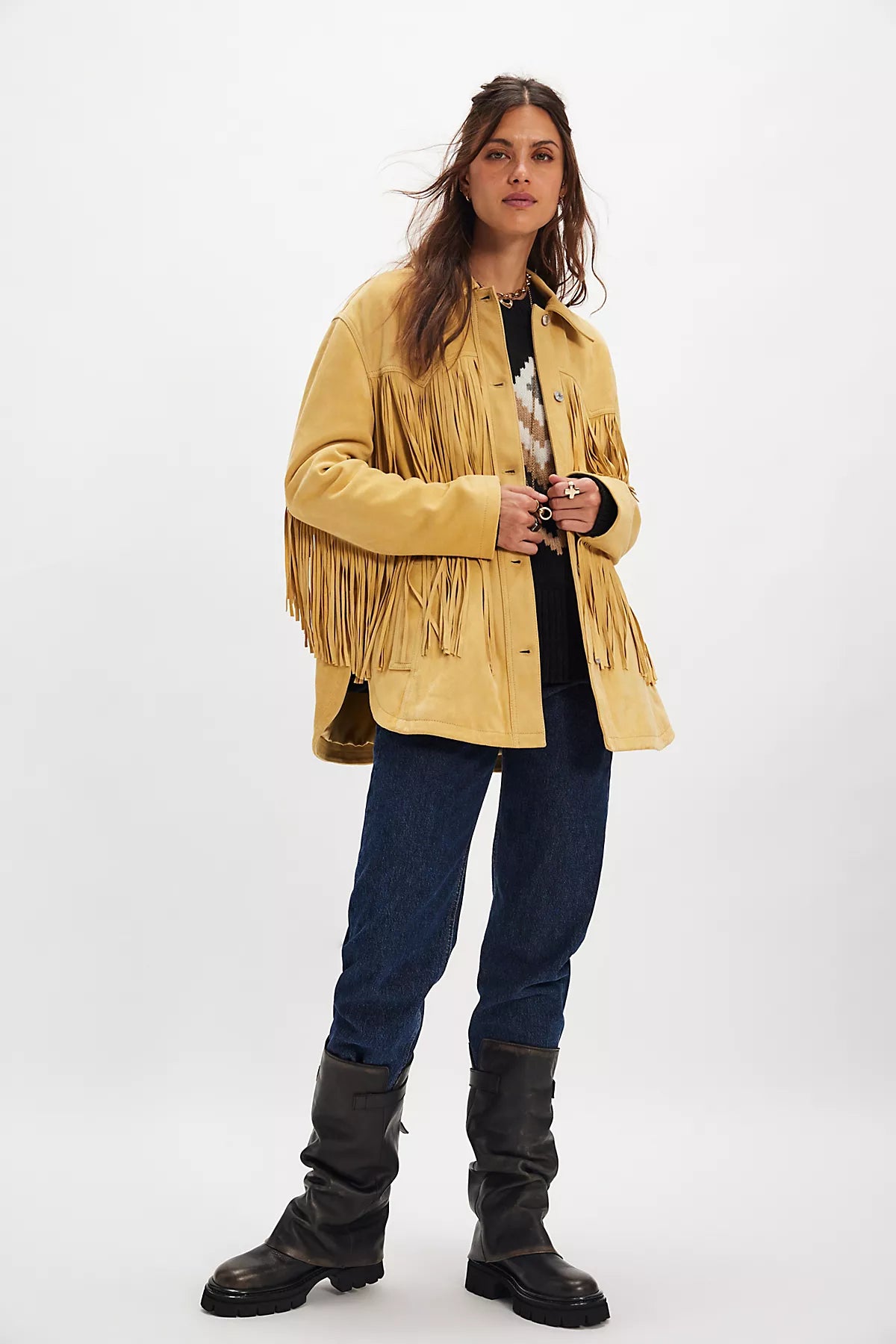 We The Free Fringe Out Suede Jacket