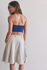 Chino Pleated Midi Skirt