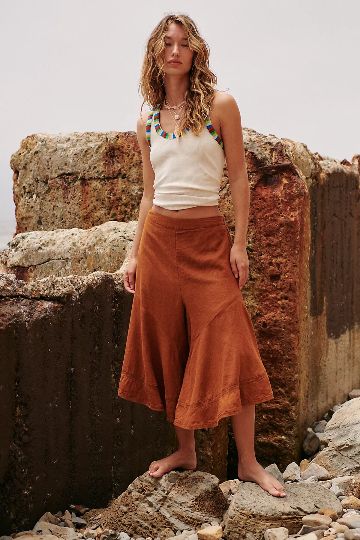 Celina Linen Culotte Pants