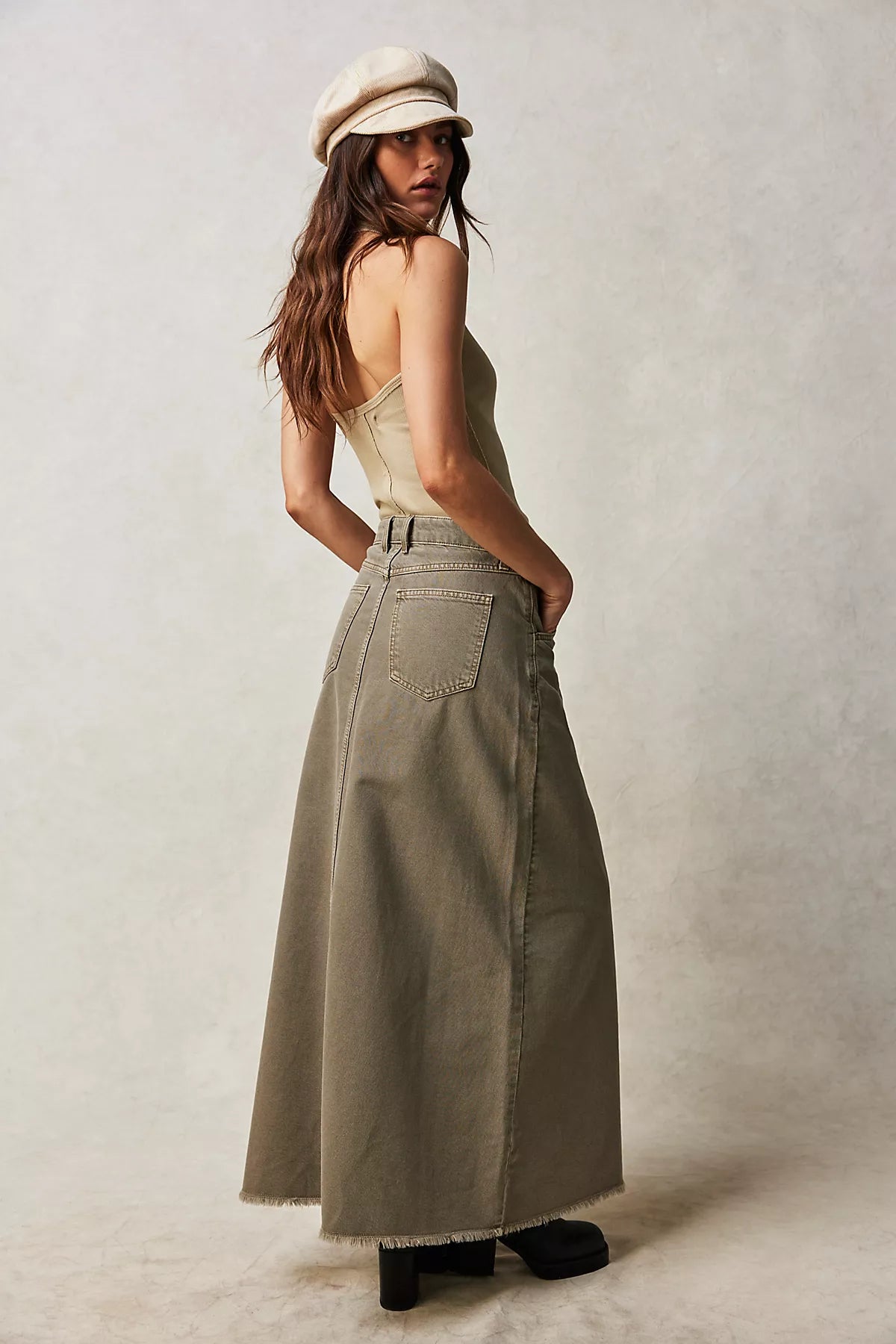 We The Free Come As You Are Denim Maxi Skirt