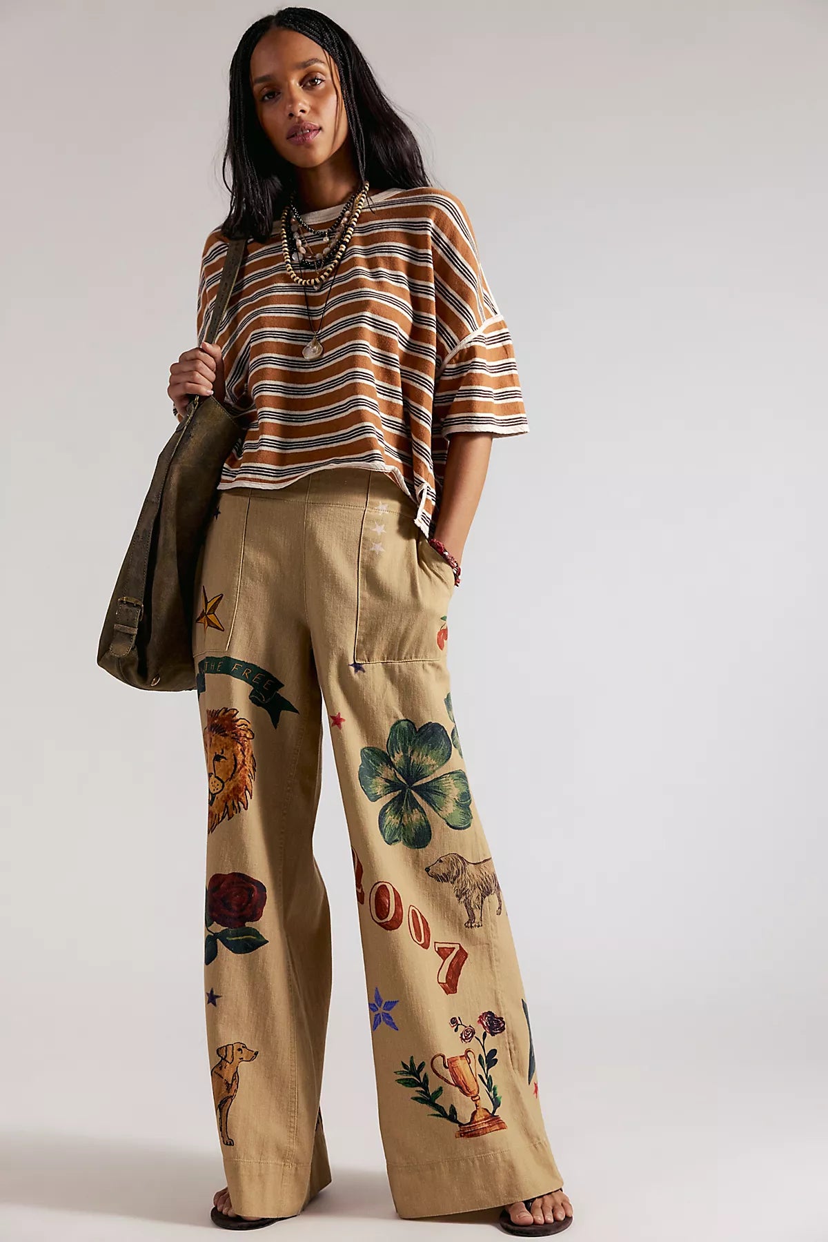 We The Free Breezy Printed Denim Pull-On Jeans