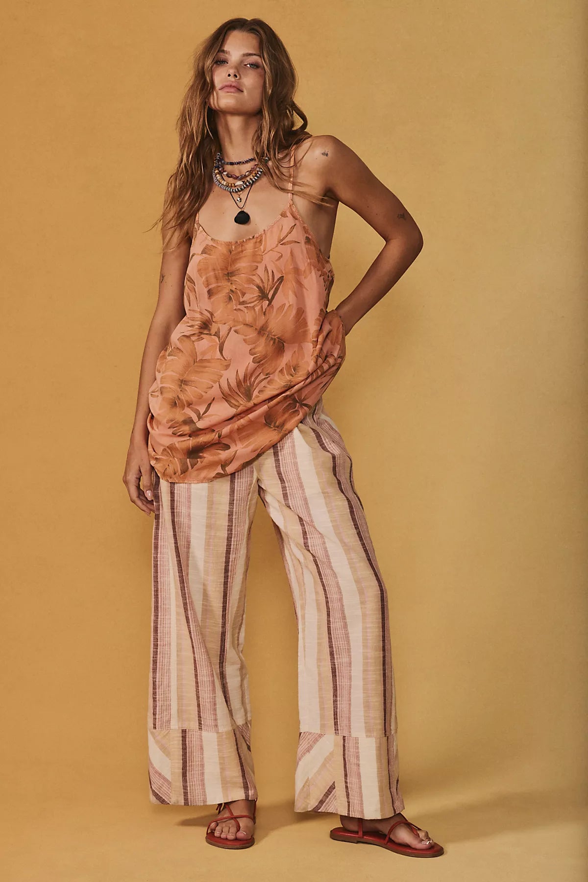Day's End Linen Striped Pull-On Pants