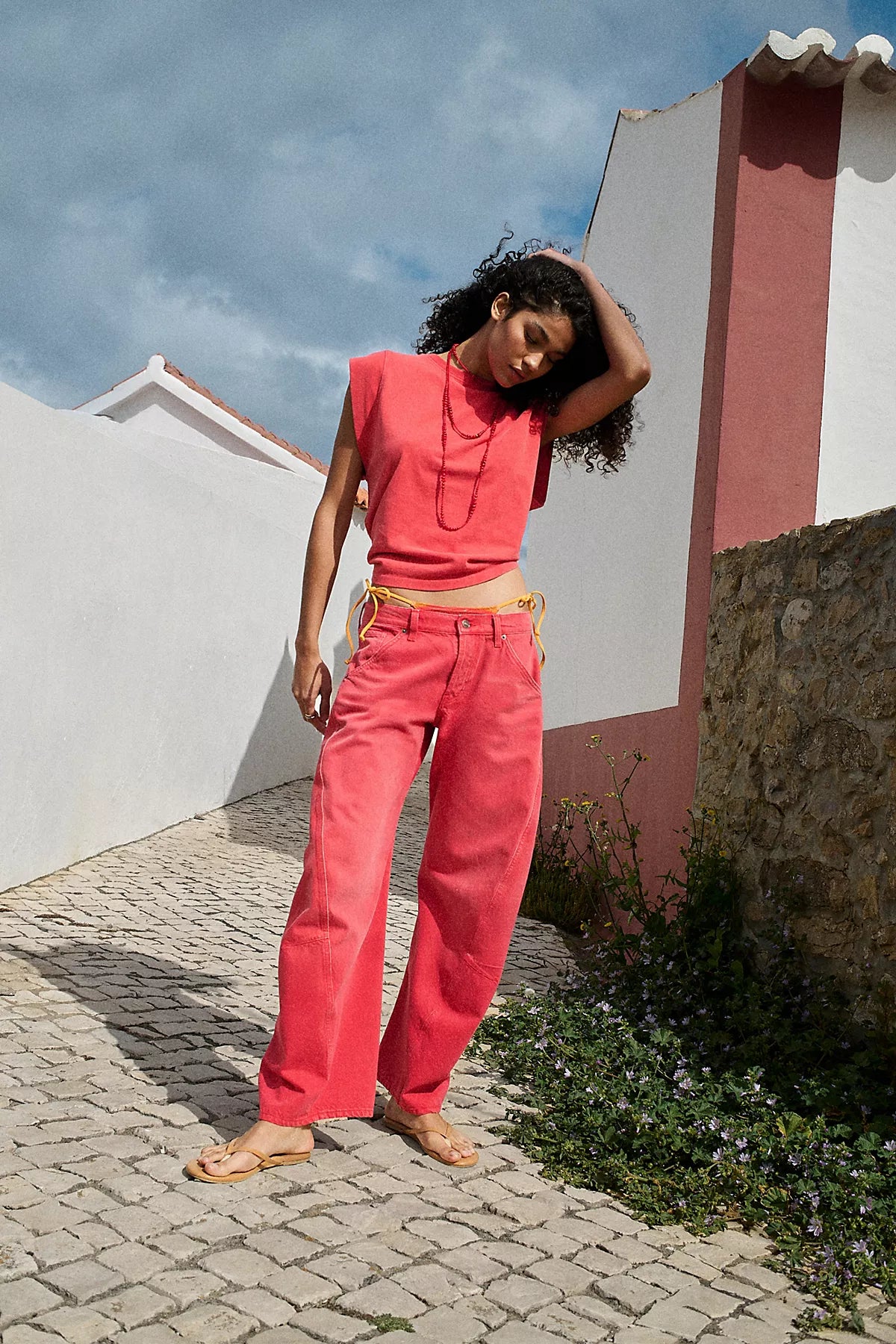 We The Free Fable Low-Rise Twisted Bowed Jeans