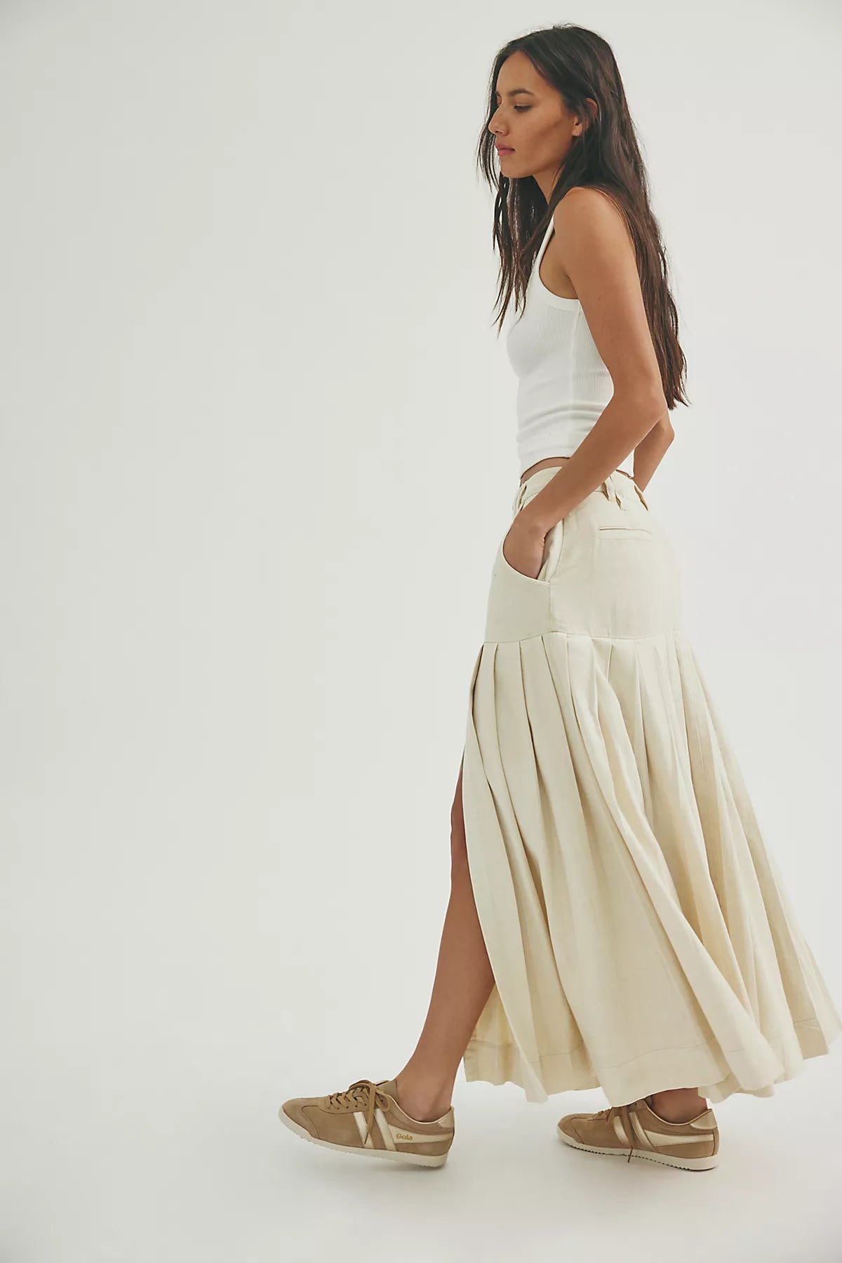 53rd Street Chino Maxi Skirt
