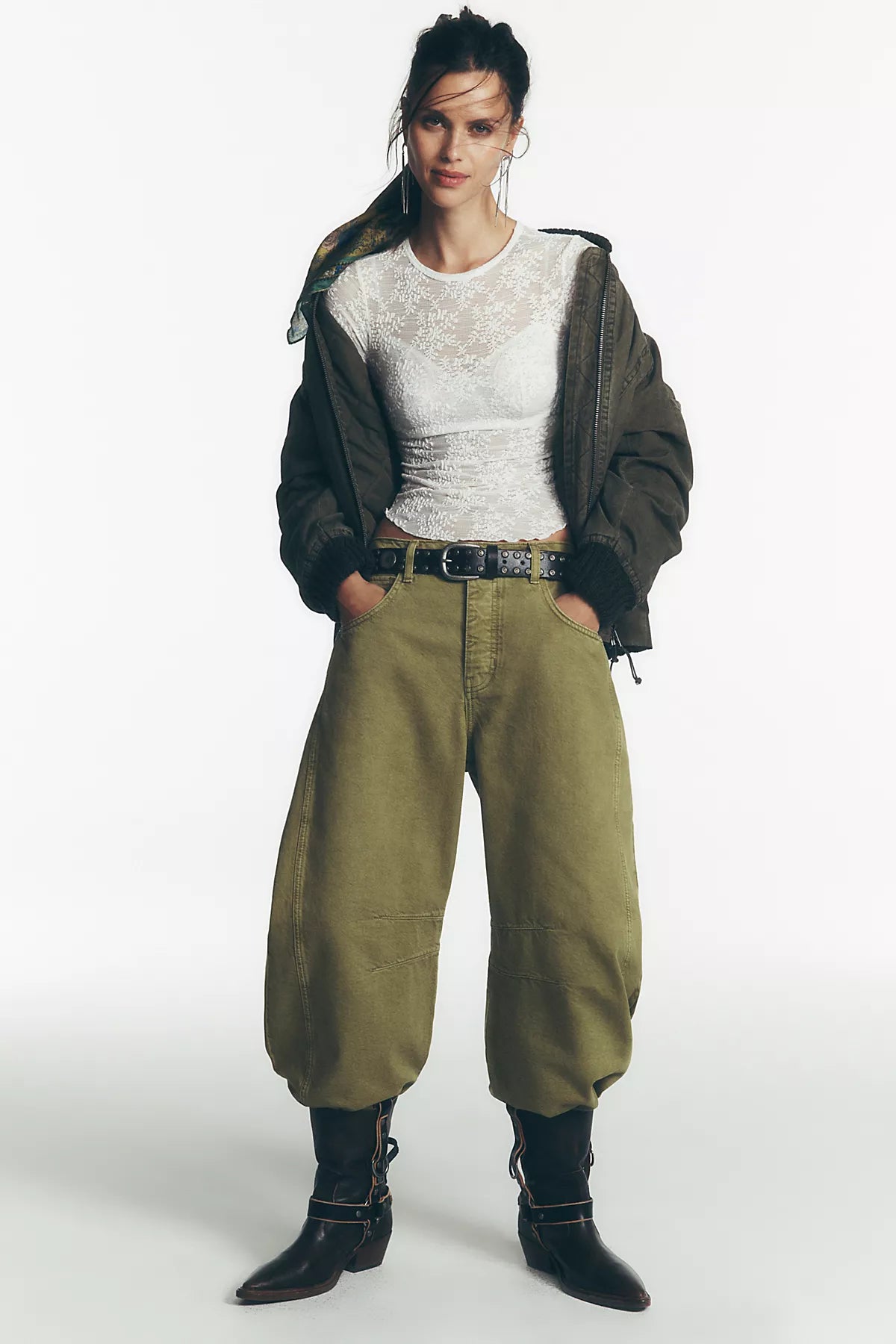 We The Free Good Luck Mid-Rise Barrel Jeans