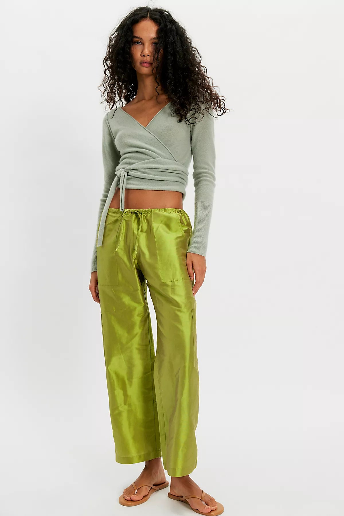 DONNI. The Taffeta Drawstring Cargo Pants