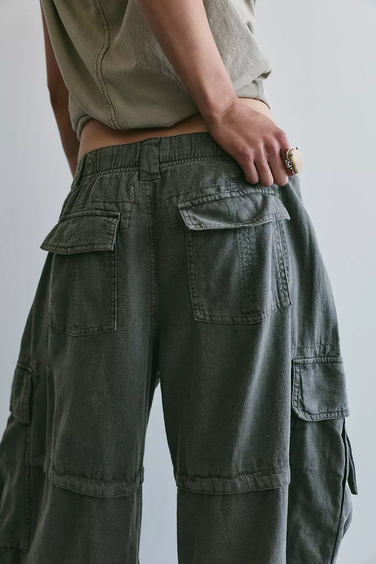 We The Free Reef Curved Linen Cargo Pants