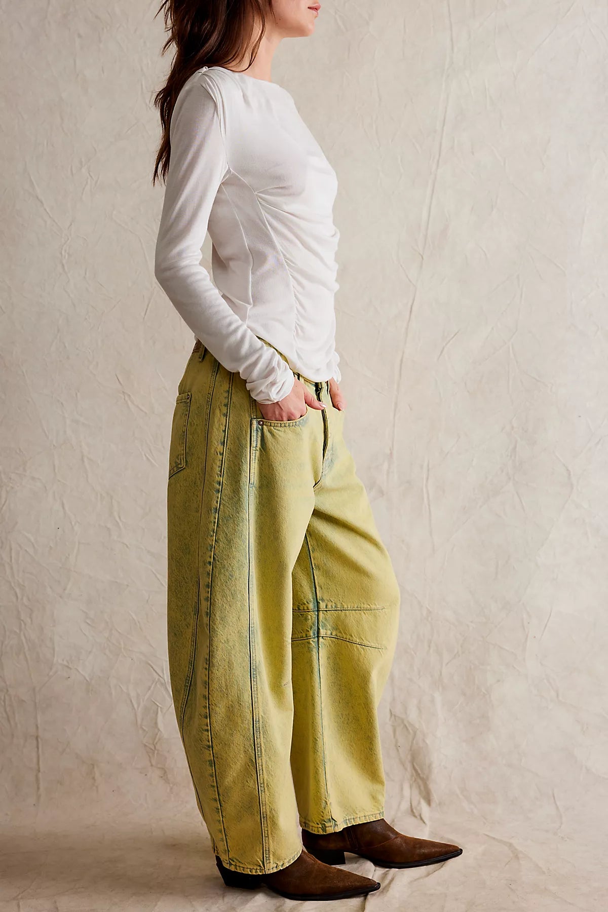 We The Free Good Luck Mid-Rise Barrel Jeans
