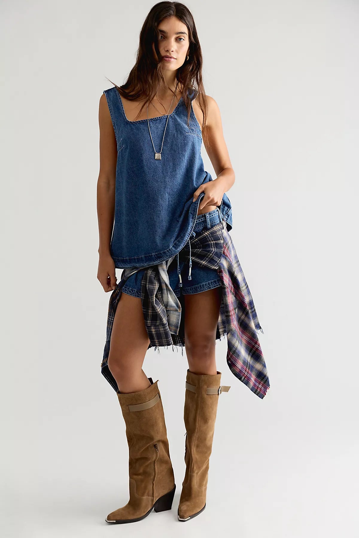 Down In The Valley Denim Short Set