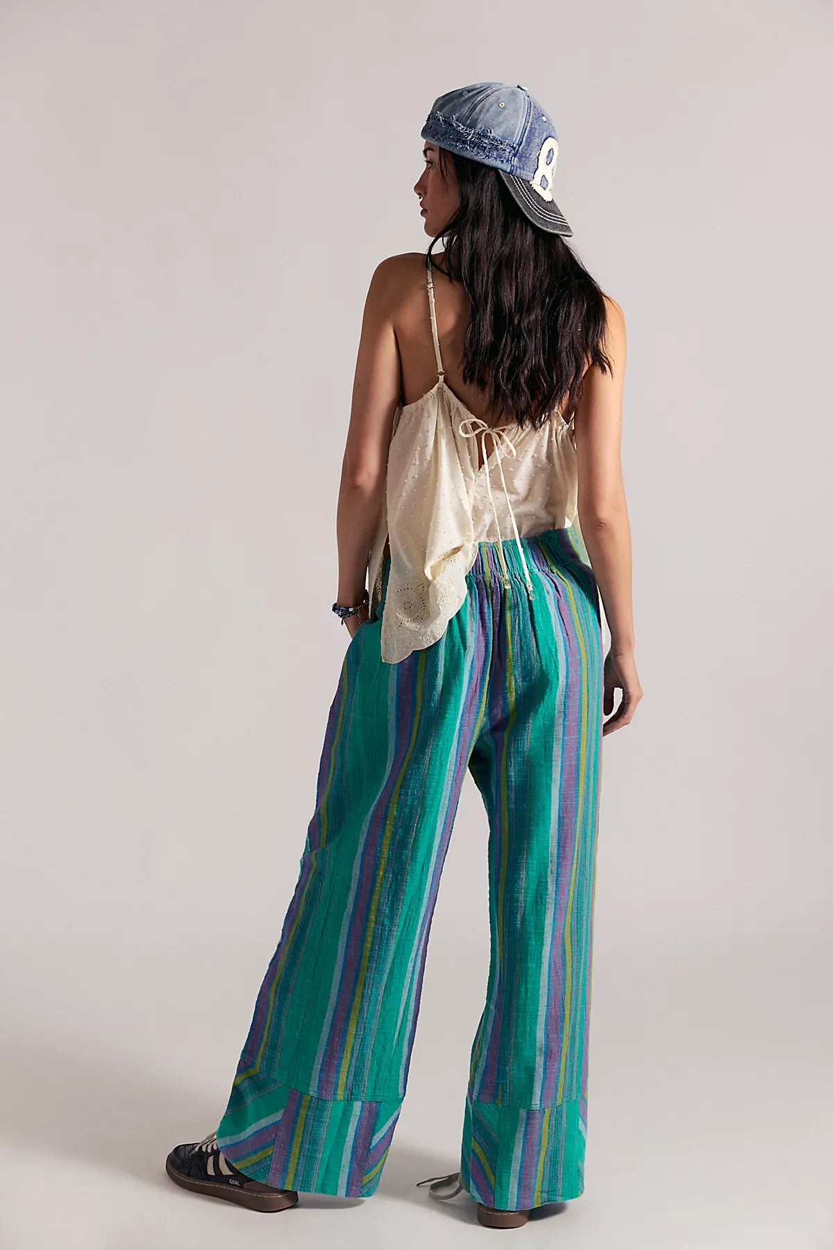 Day's End Linen Striped Pull-On Pants