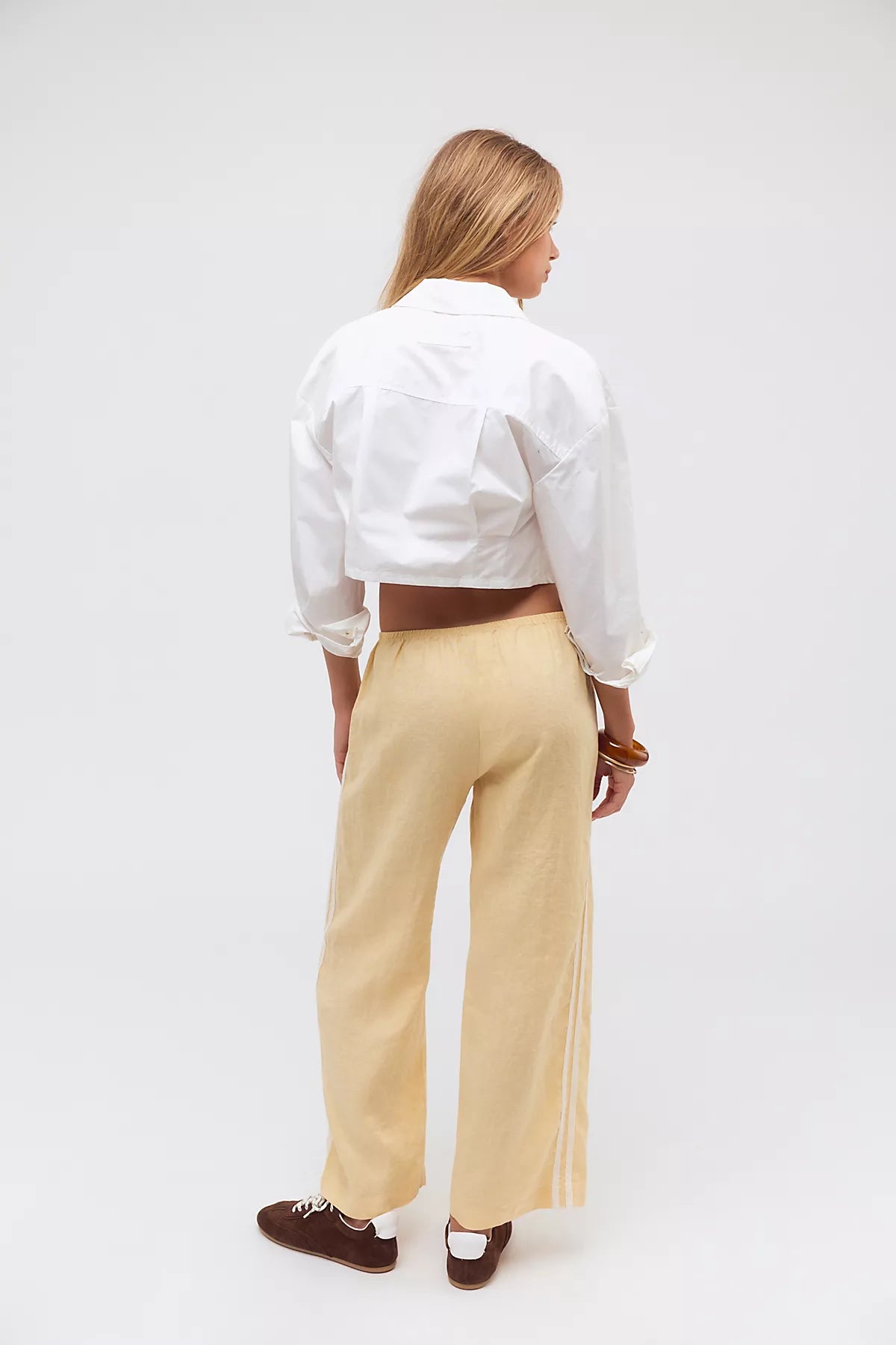 DONNI. The Linen Stripe Crop Pants