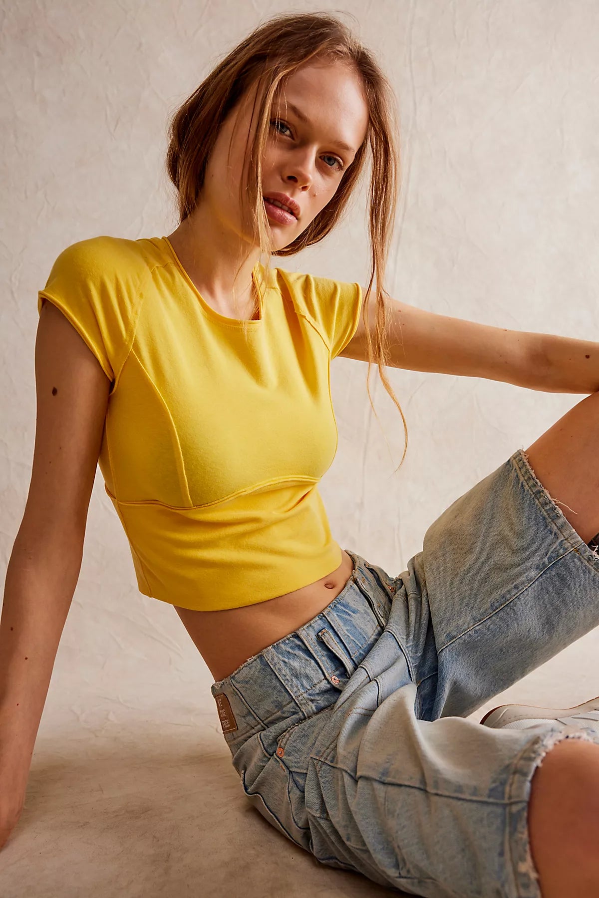 We The Free Protagonist Cropped Cap Sleeve Tee