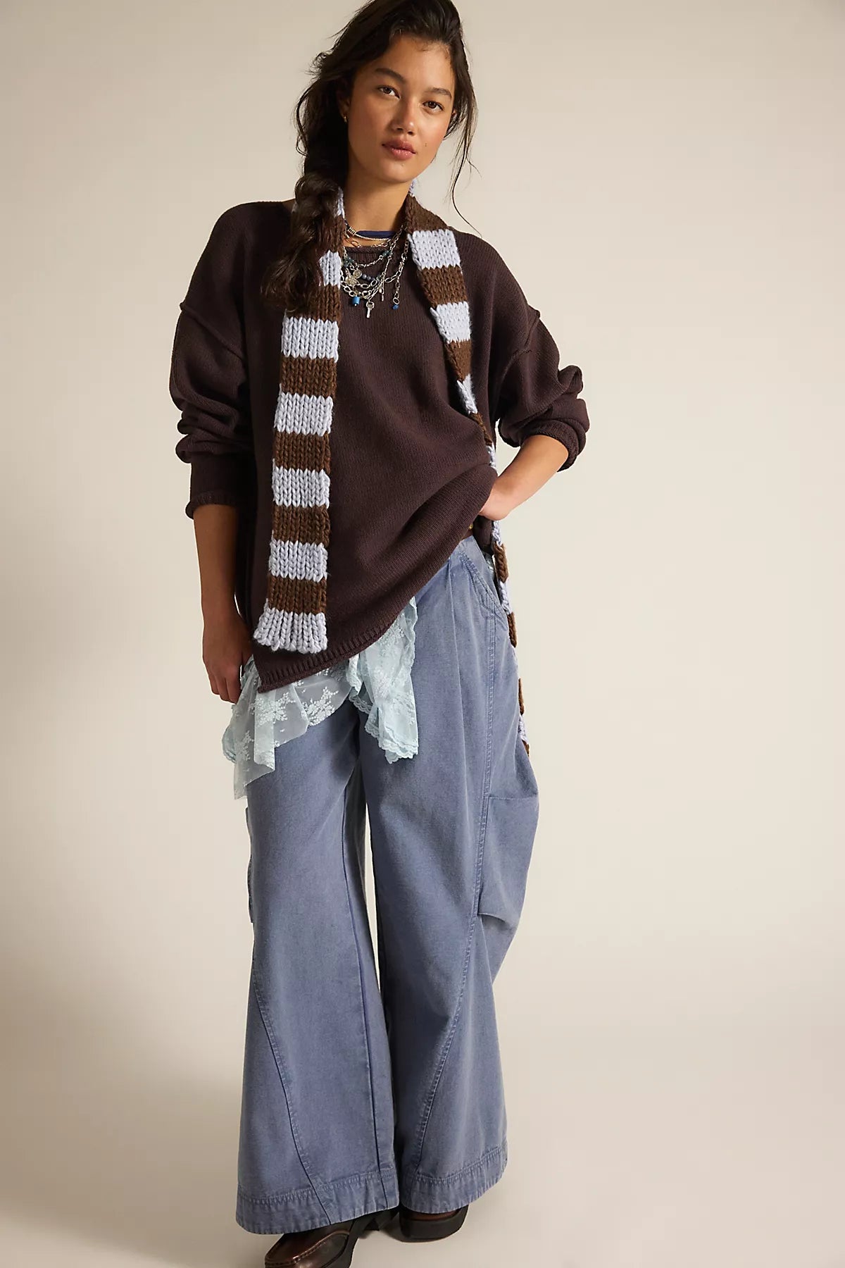 We The Free Ella Roll-Neck Cotton Knit Sweater
