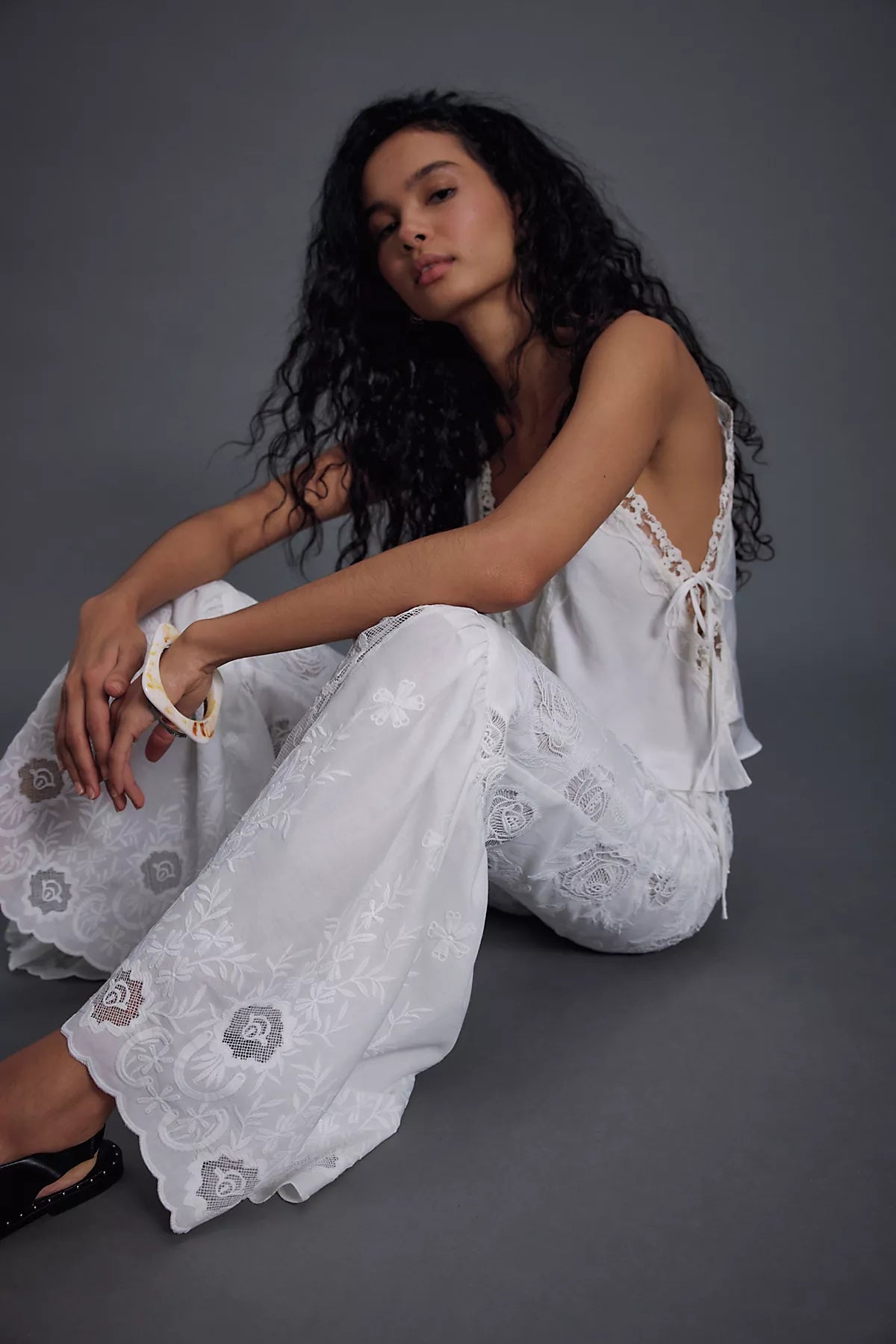 Anna Sui Cottage Rose Lace Pants