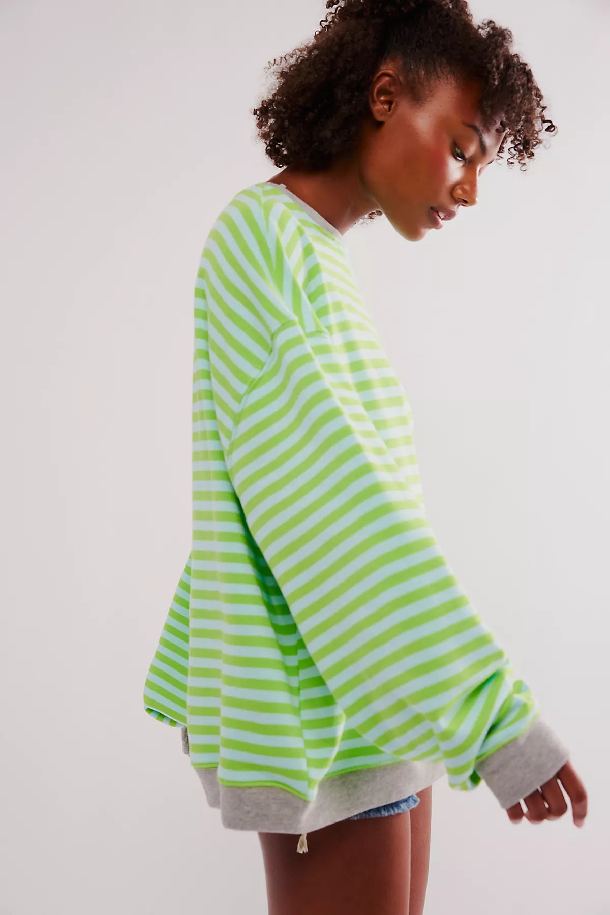 We The Free Classic Striped Oversized Crewneck