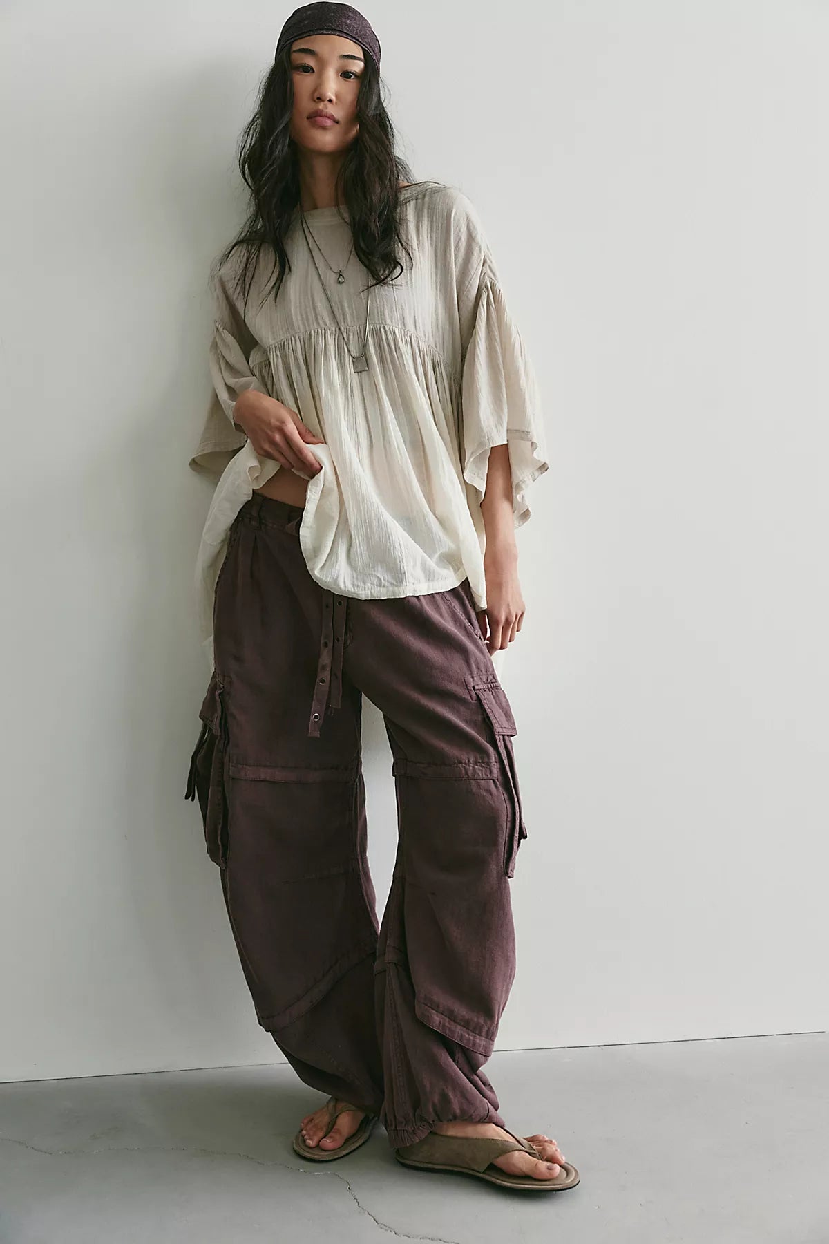 We The Free Reef Curved Linen Cargo Pants