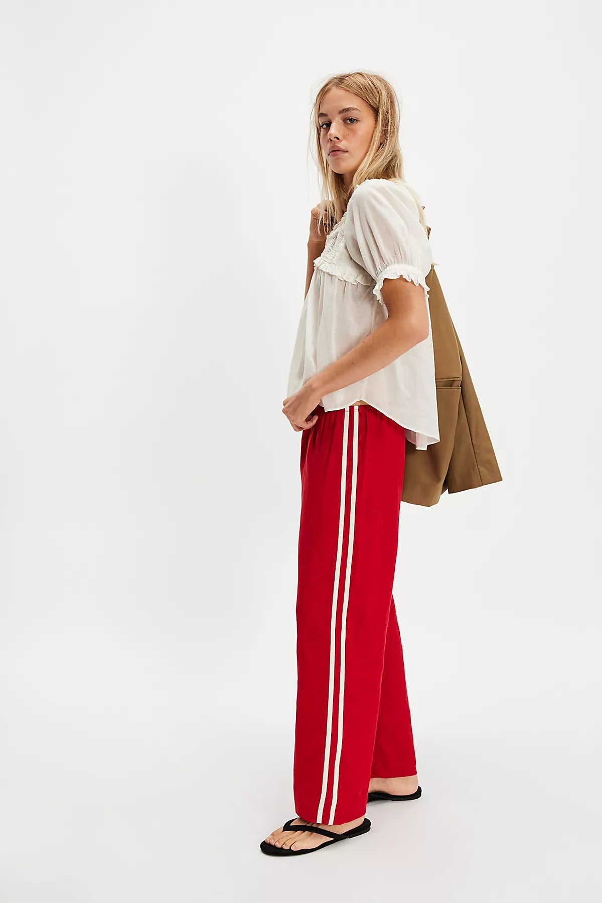 DONNI. The Linen Stripe Crop Pants