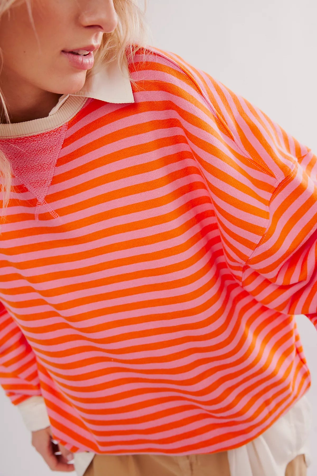 We The Free Classic Striped Oversized Crewneck