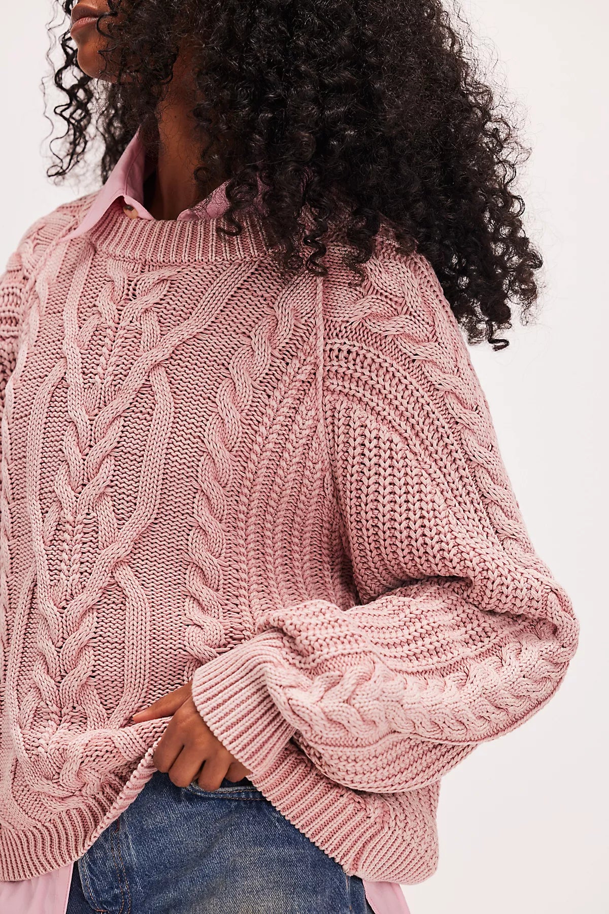Frankie Cable Knit Cotton Sweater