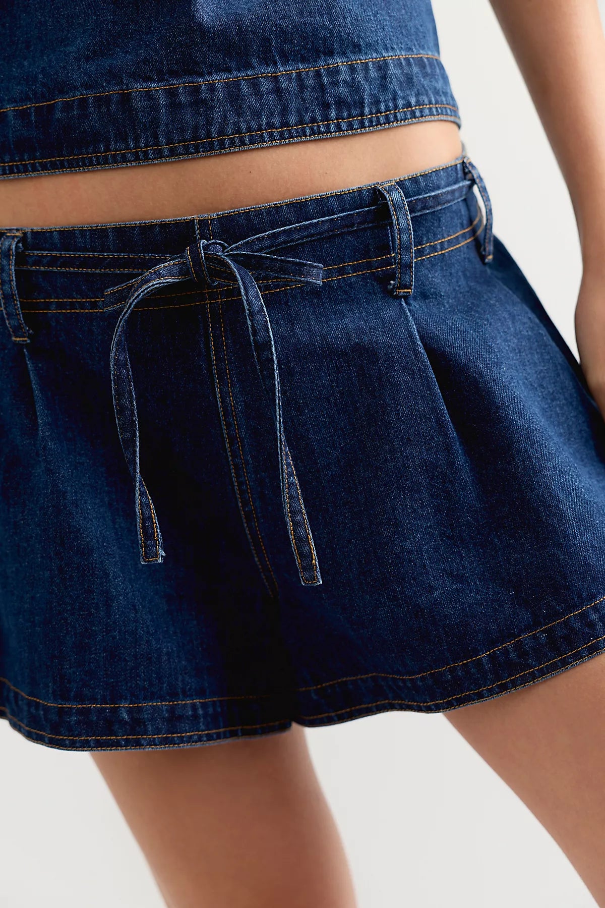 Down In The Valley Denim Short Set