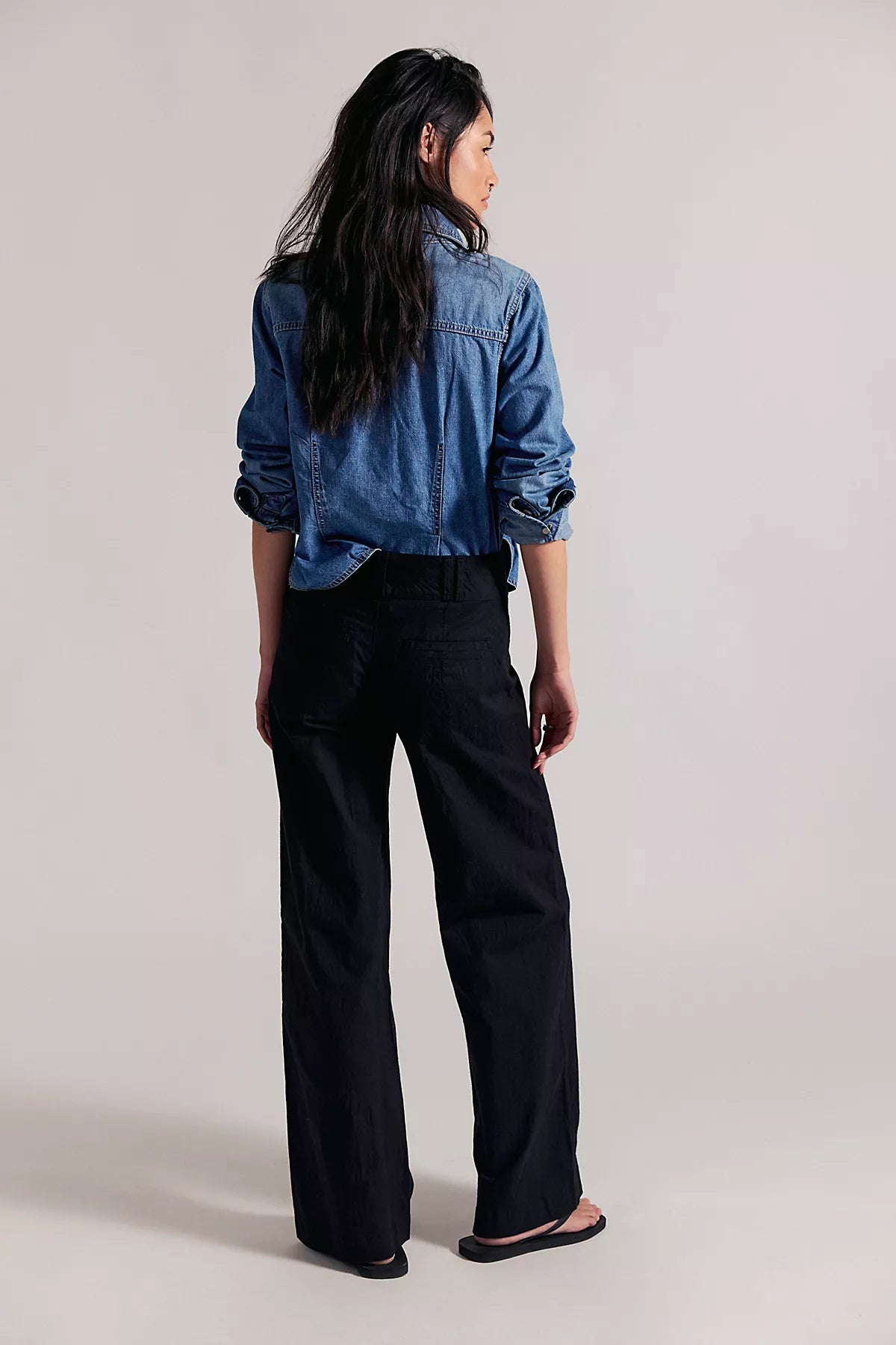Time Flies Low-Rise Clean Solid Trousers