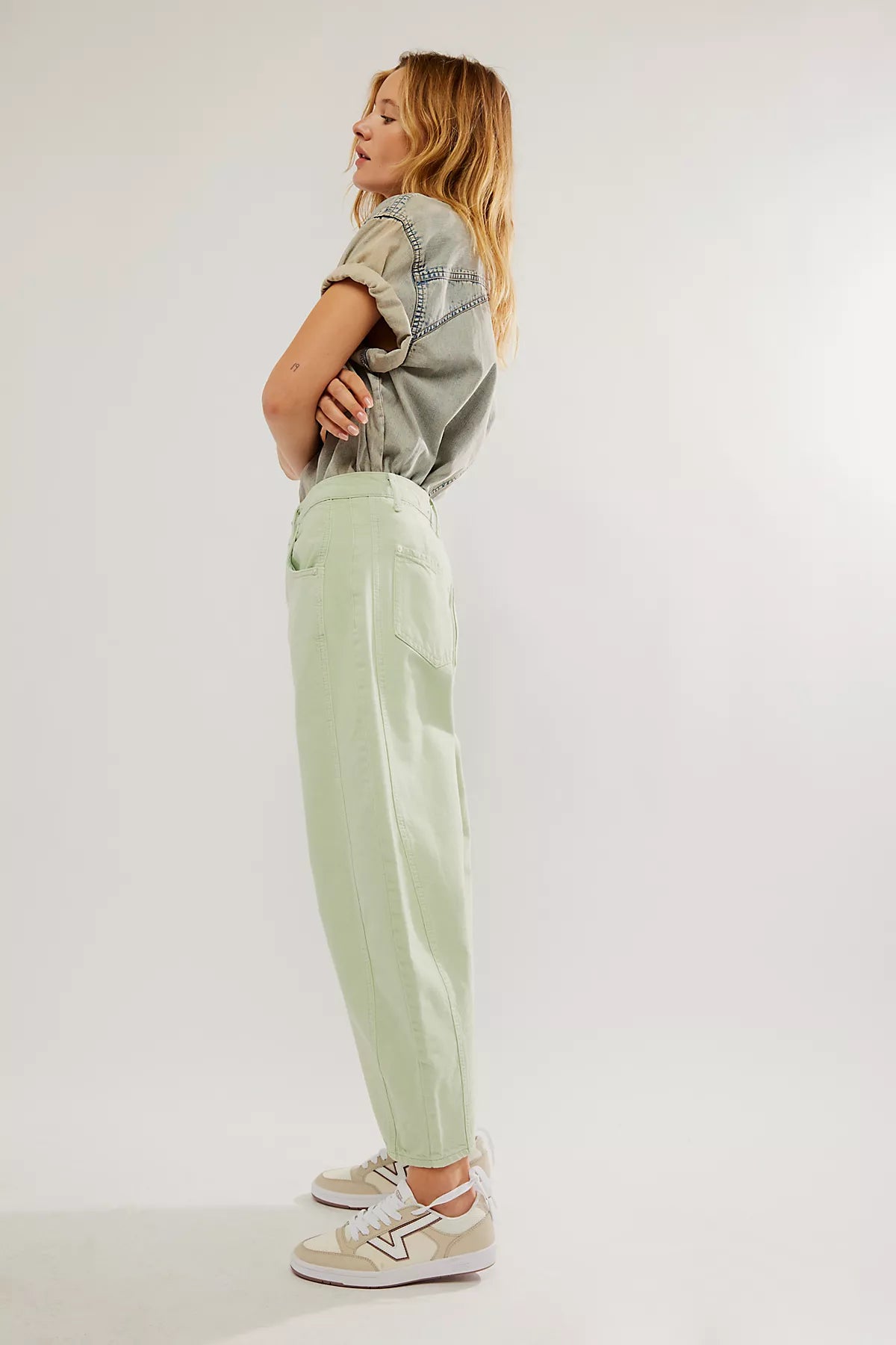 We The Free Good Luck Mid-Rise Barrel Jeans