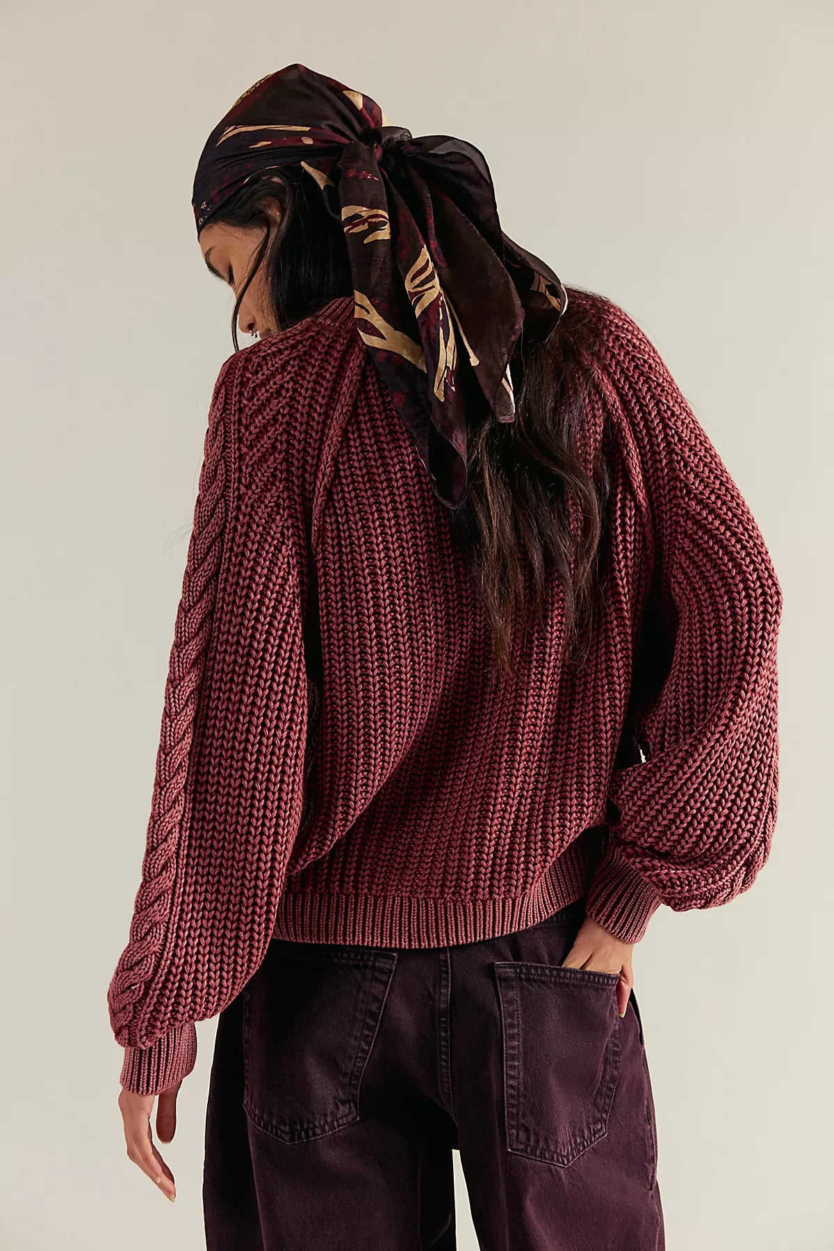 Frankie Cable Knit Cotton Sweater