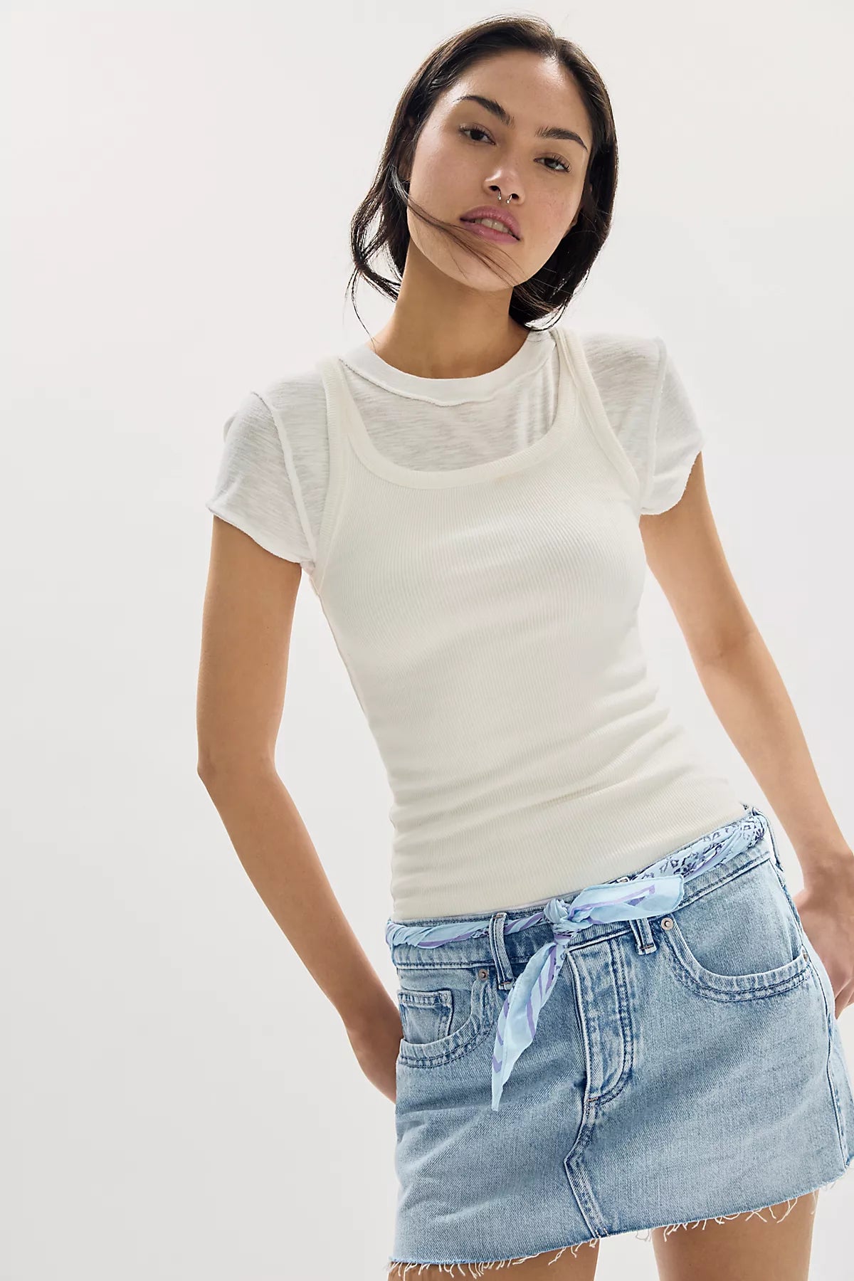 We The Free Lainey Low-Rise Mini Skirt