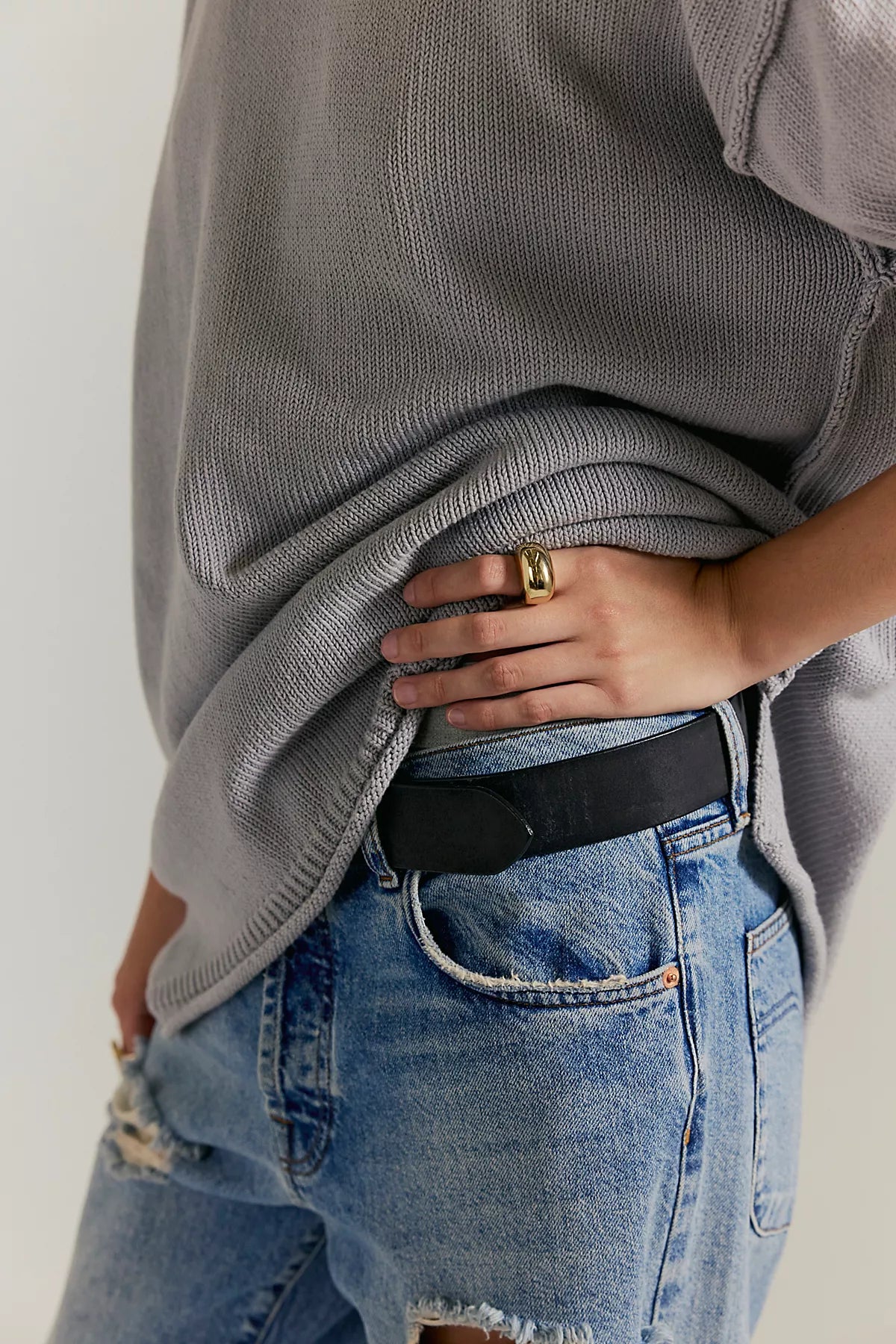We The Free Ella Roll-Neck Cotton Knit Sweater