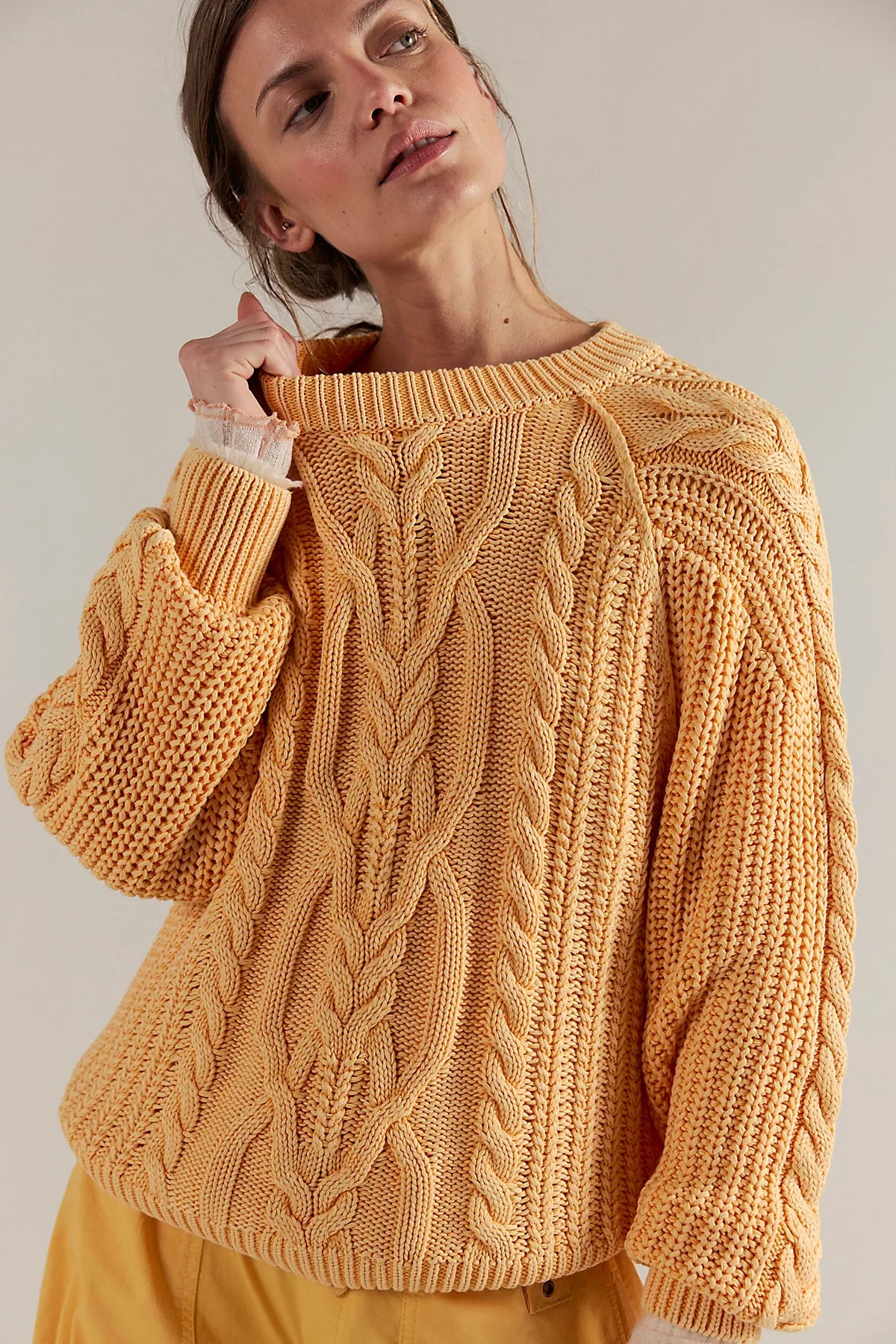 Frankie Cable Knit Cotton Sweater