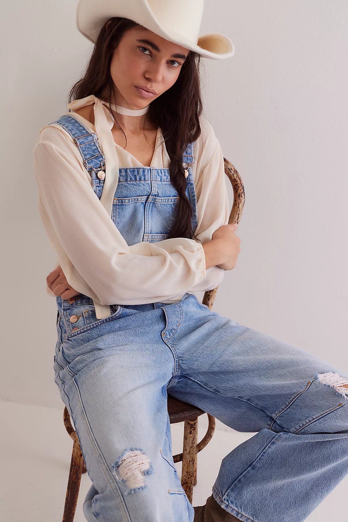 We The Free Good Luck Barrel Overalls