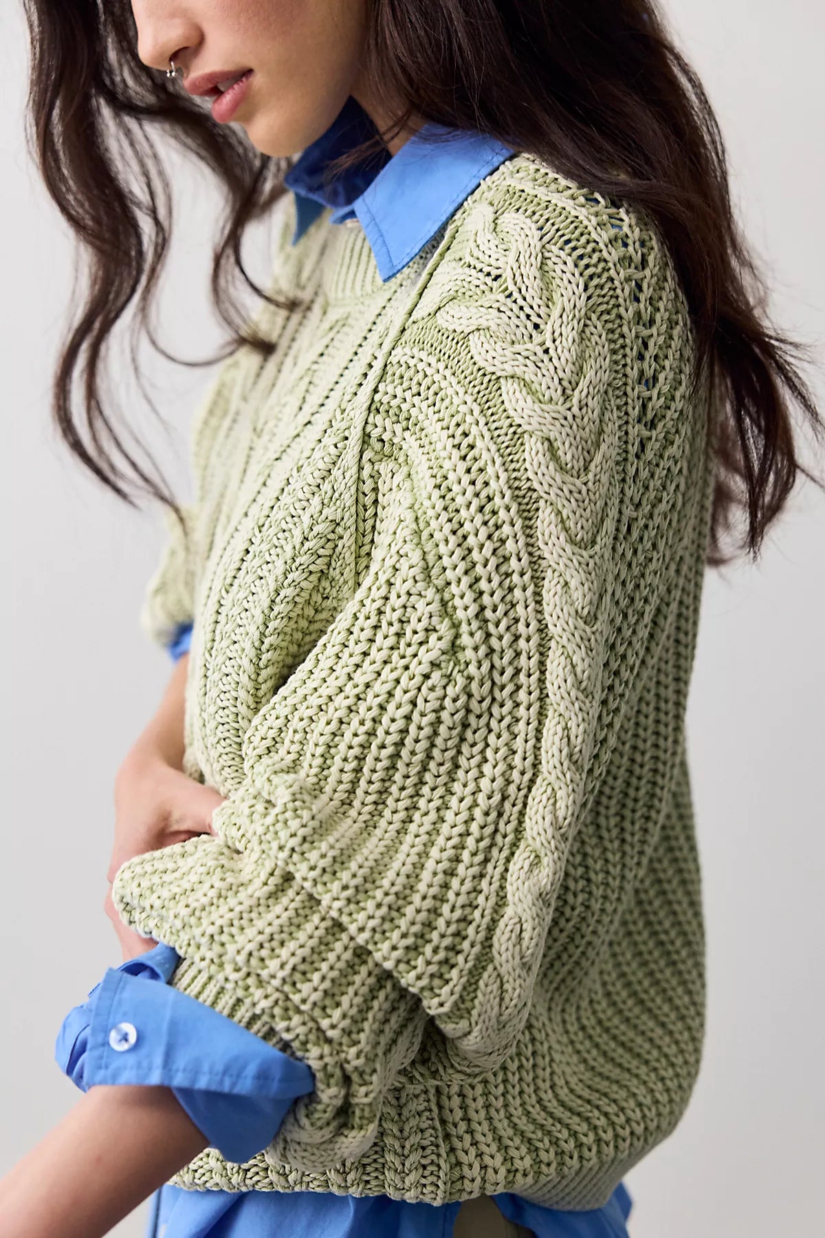 Frankie Cable Knit Cotton Sweater