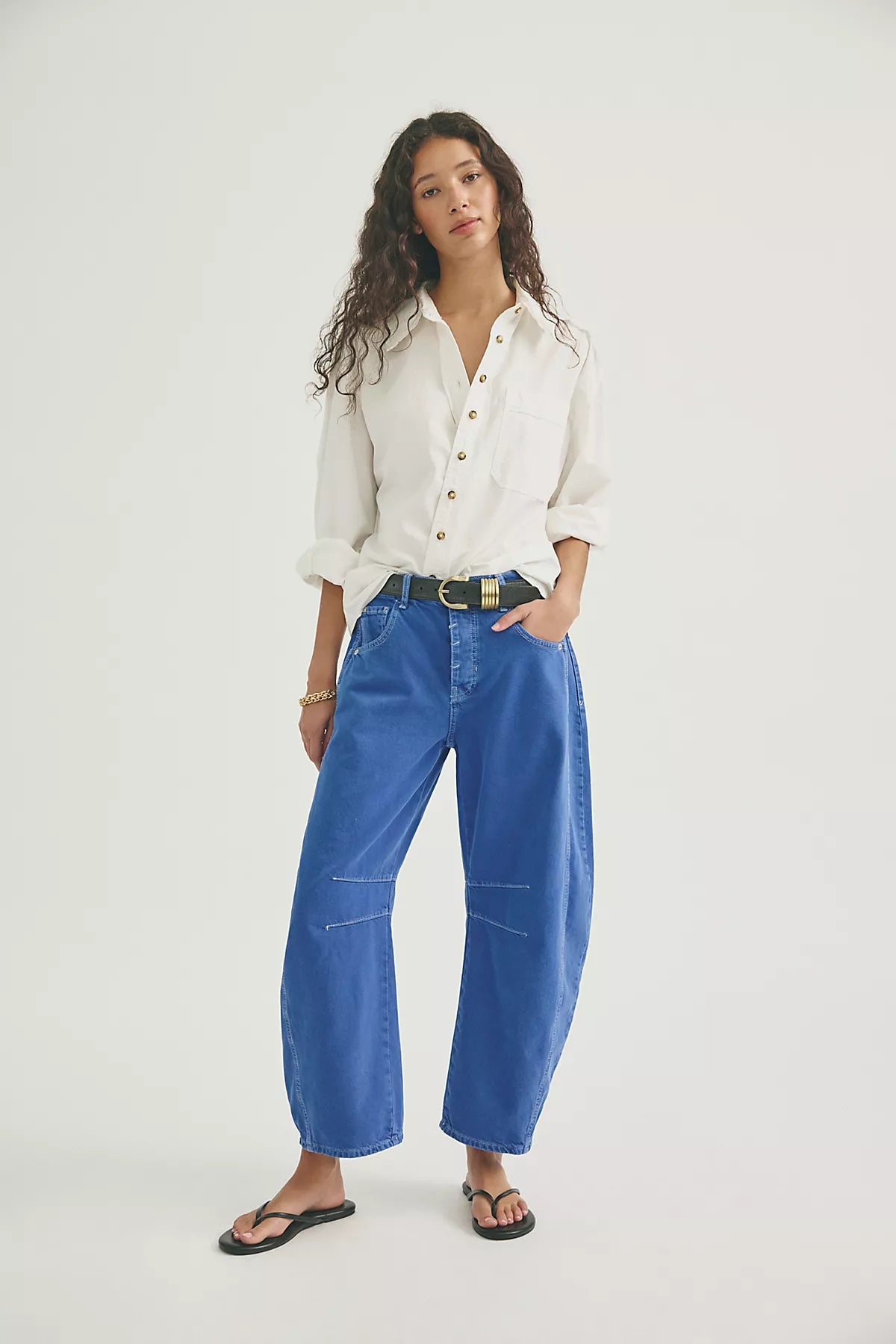 We The Free Good Luck Mid-Rise Barrel Jeans