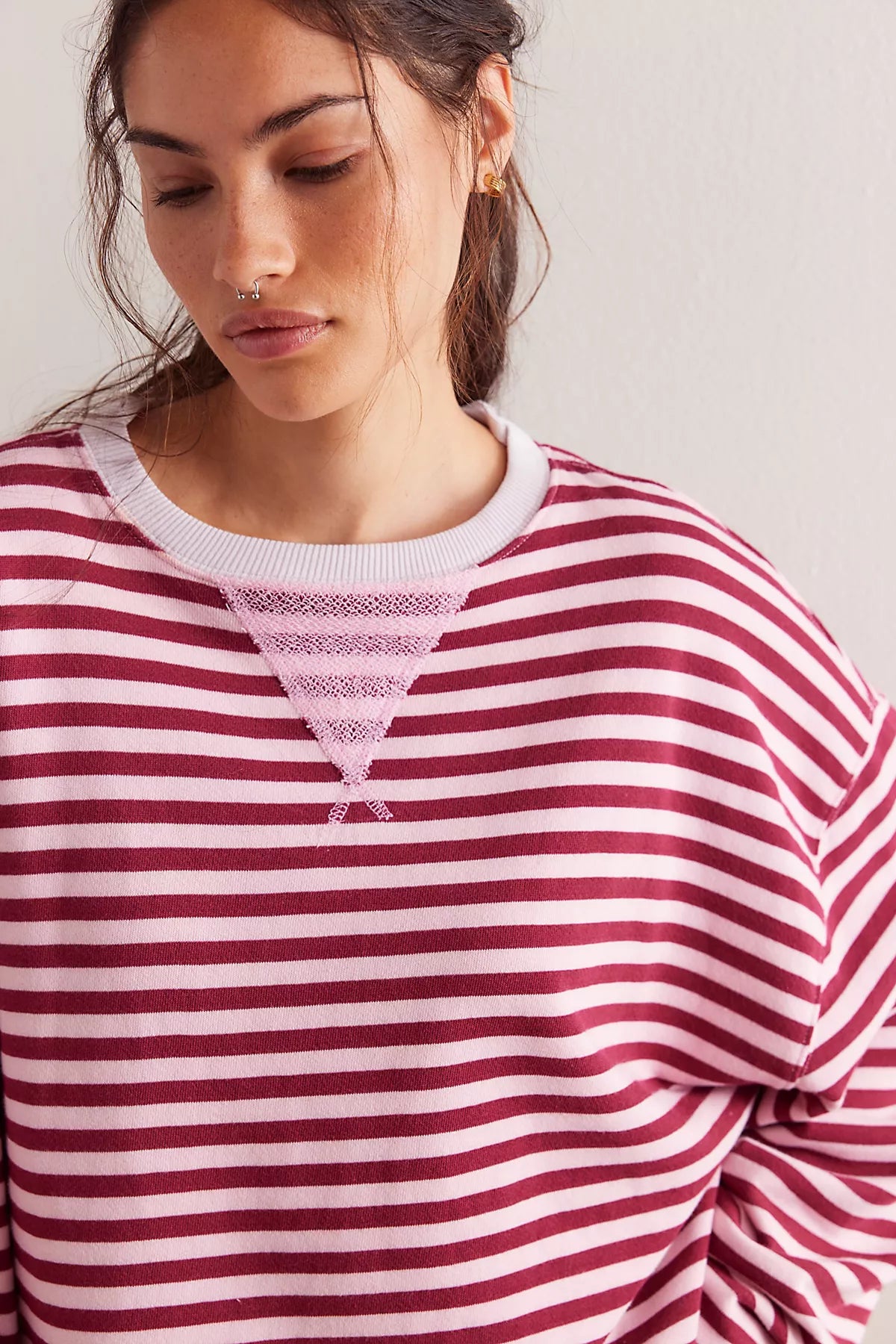We The Free Classic Striped Oversized Crewneck