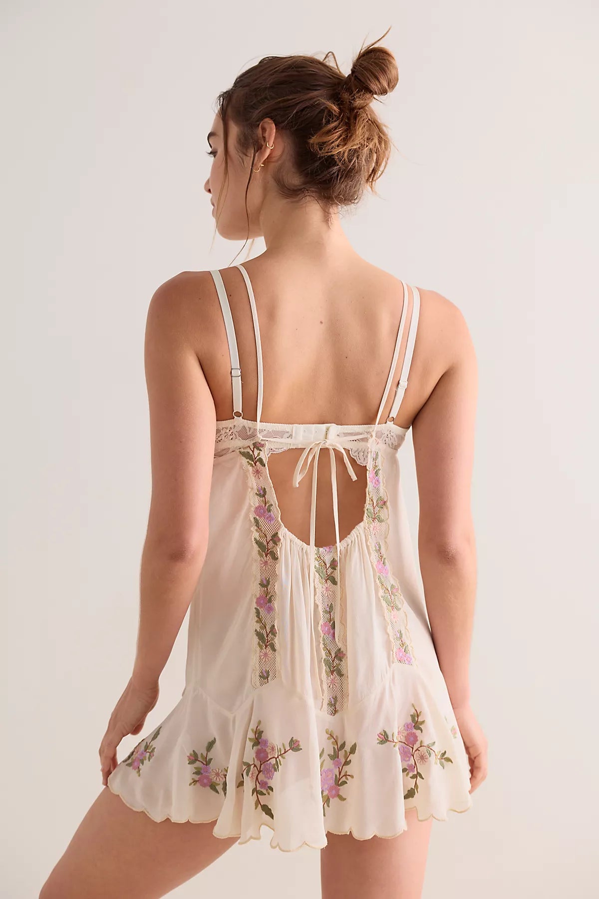 Camila Coast Embroidered Mini Slip Dress