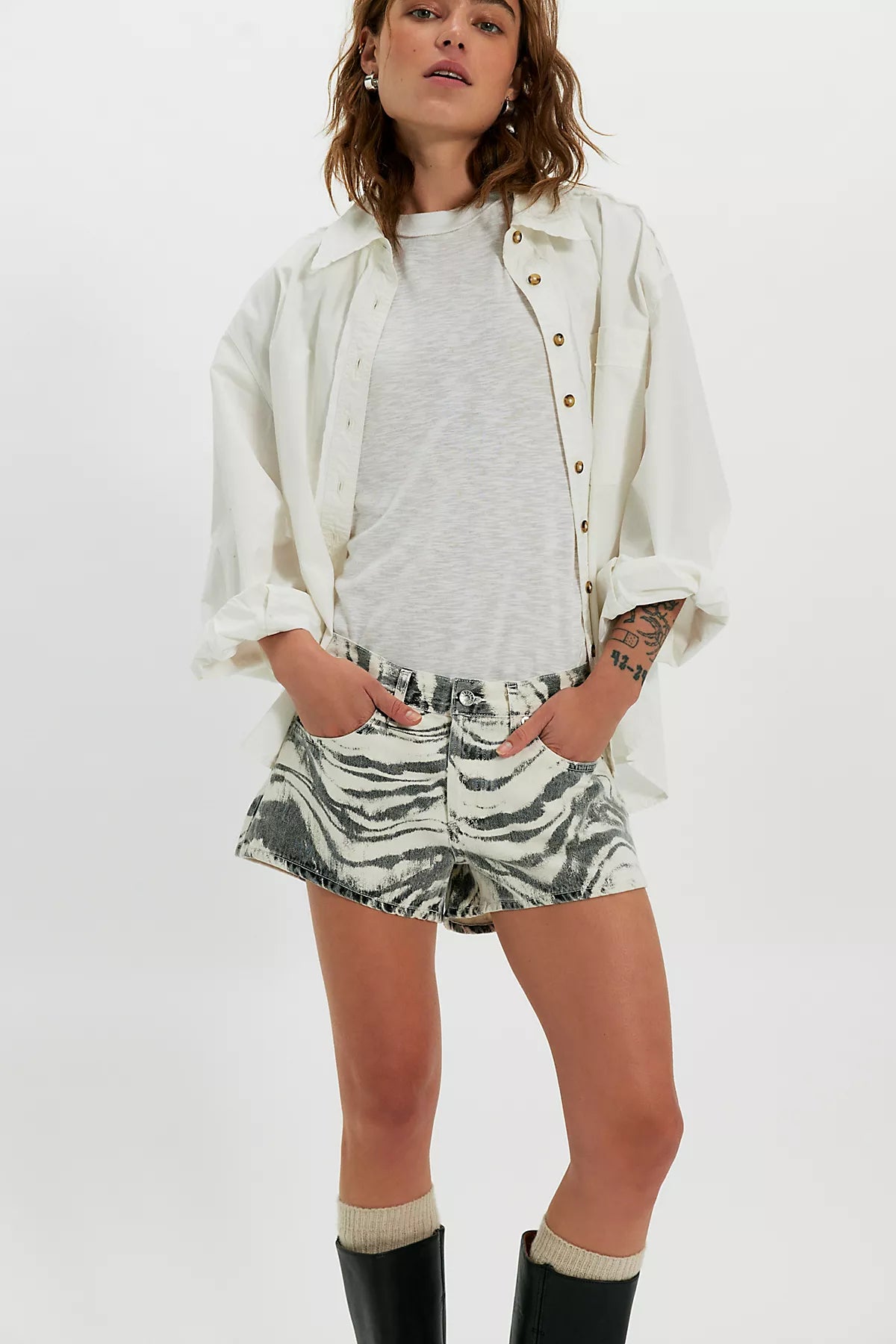 AGOLDE Parker Low-Rise Printed Shorts