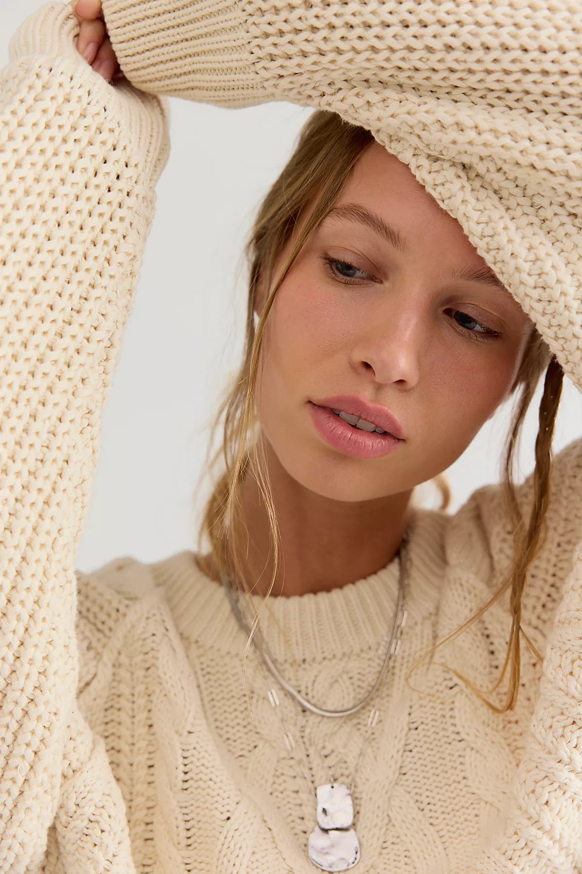Frankie Cable Knit Cotton Sweater