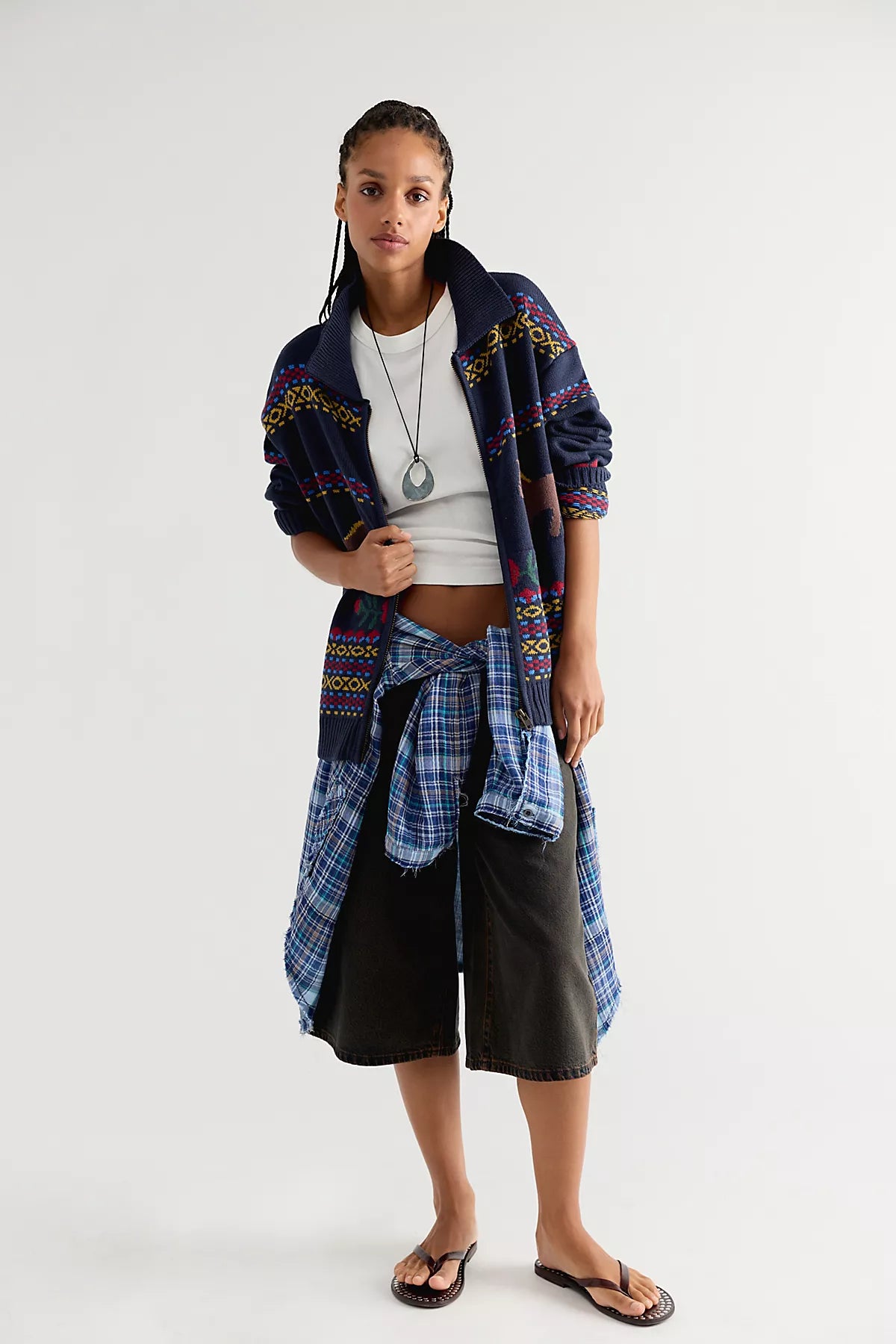 Found Isles Knit Zip-Up