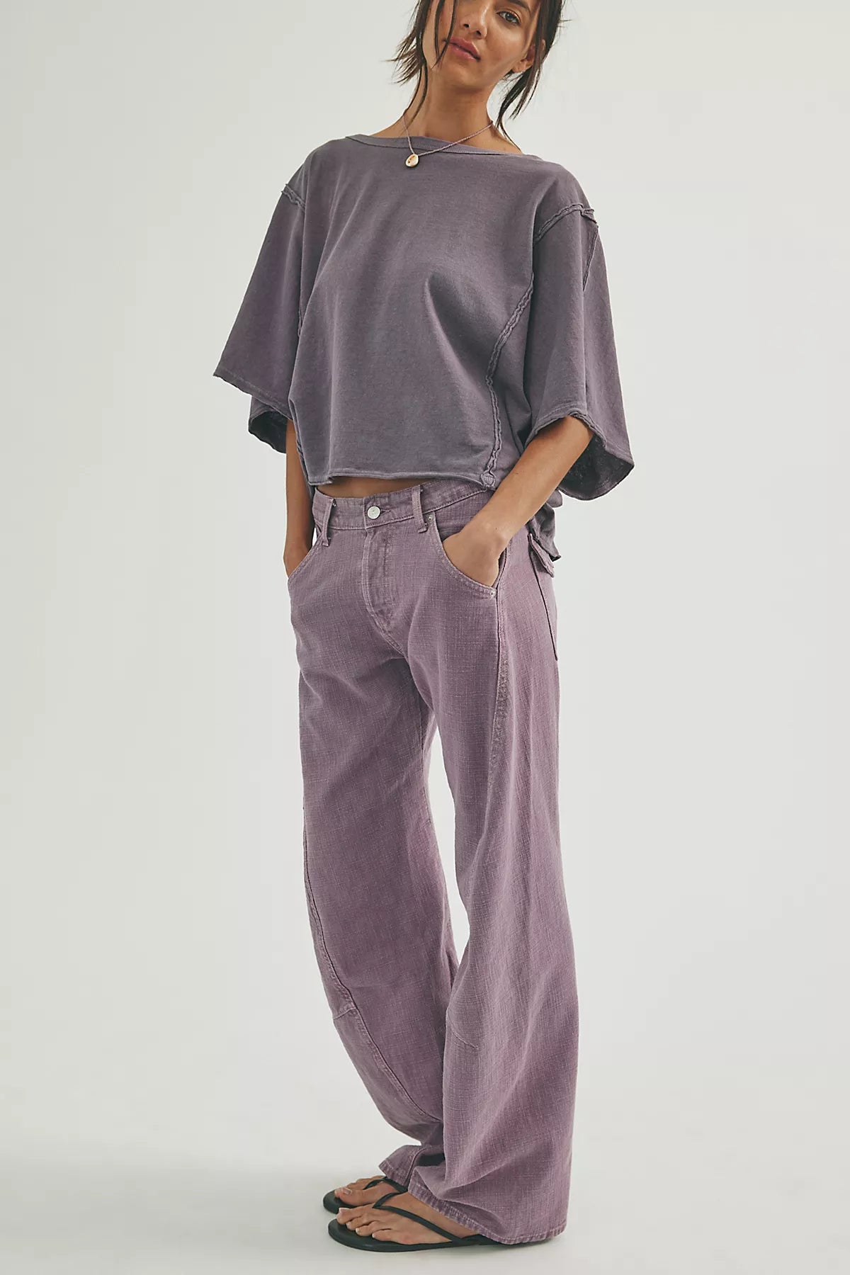 We The Free Highland Low-Rise Twisted Bowed Jeans