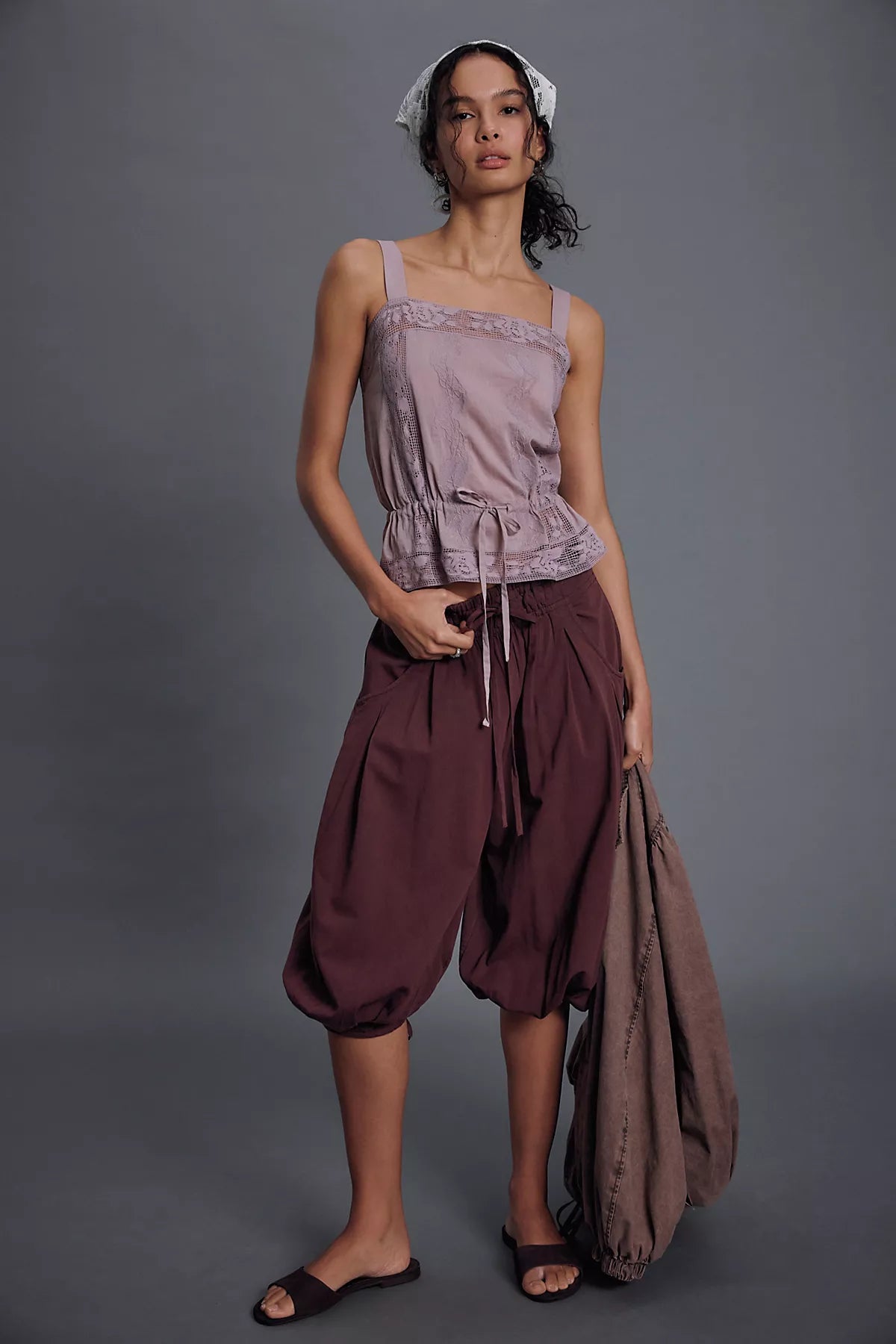 Calle Balloon Crop Pull-On Pants