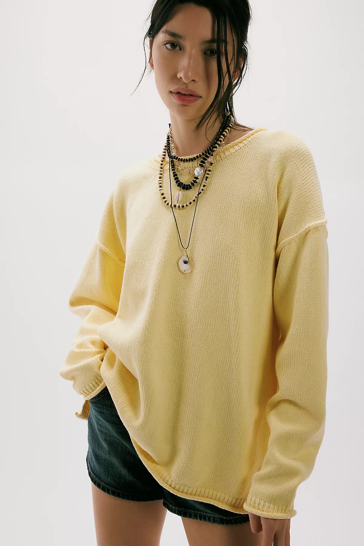 We The Free Ella Roll-Neck Cotton Knit Sweater